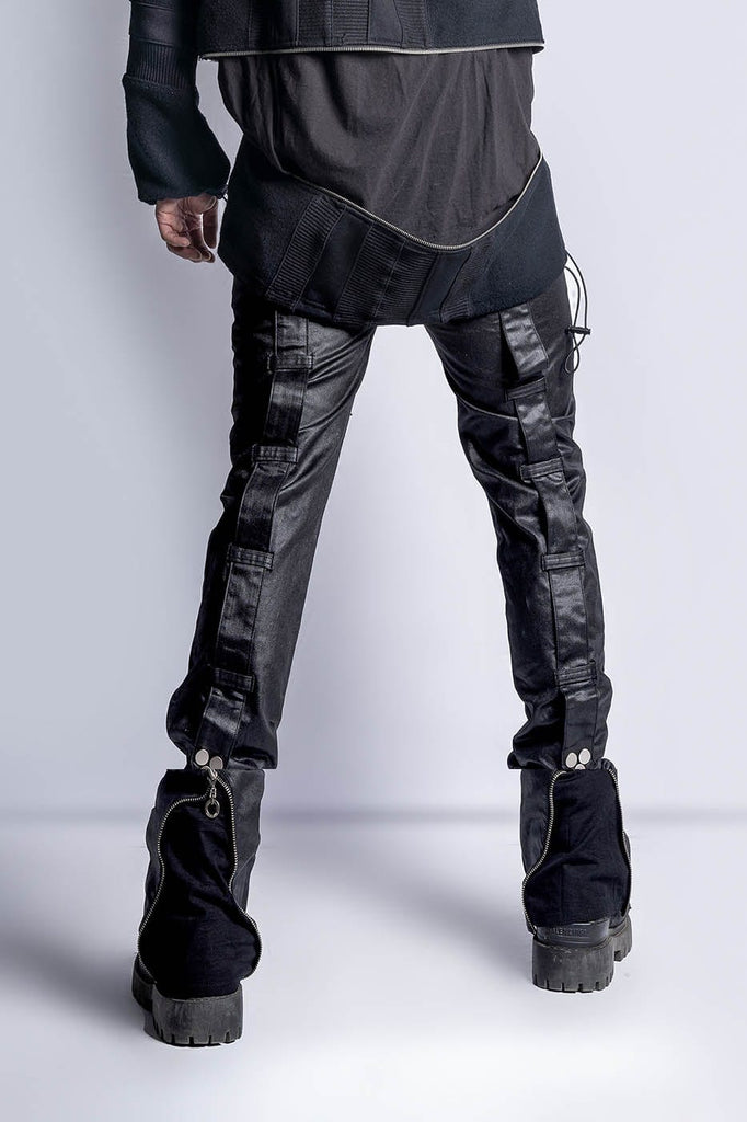 INSIDE OUT Exoskeleton Strapped Zipper Pants, premium urban and streetwear designers apparel on PROJECTISR.com, INSIDE OUT