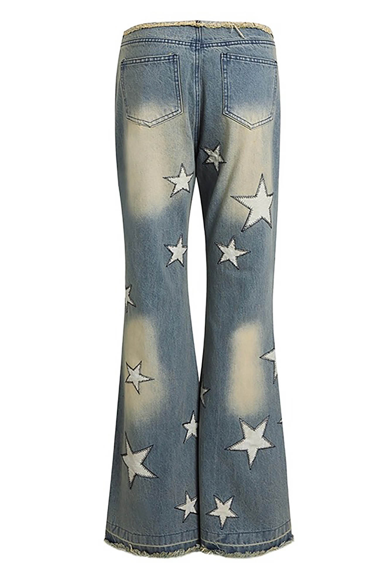 DND4DESxFaychui Starry Bleached Low-Rise Flared Jeans