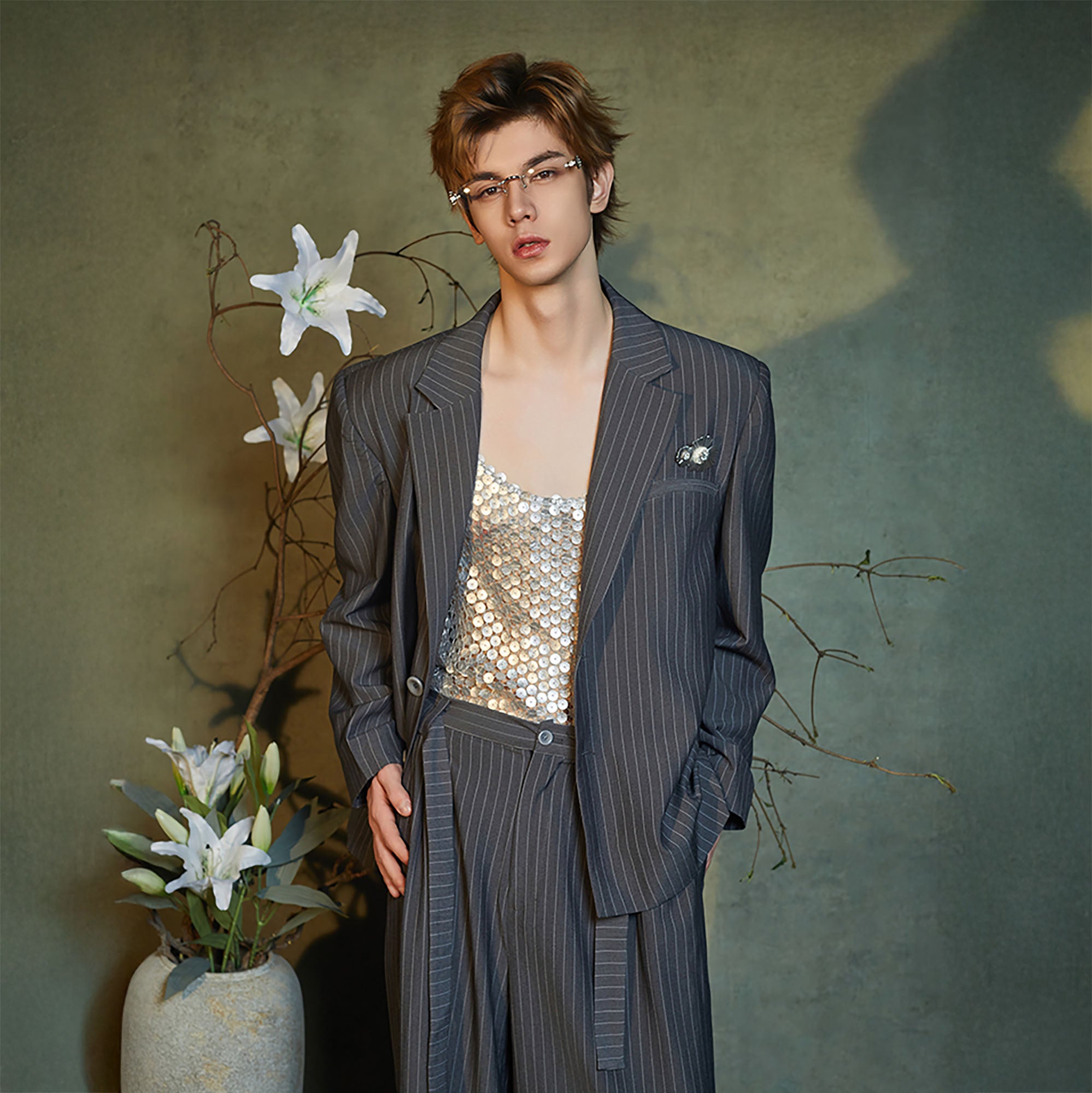 JIECHI Classic Pinstriped Blazer, premium urban and streetwear designers apparel on PROJECTISR.com, JIECHI