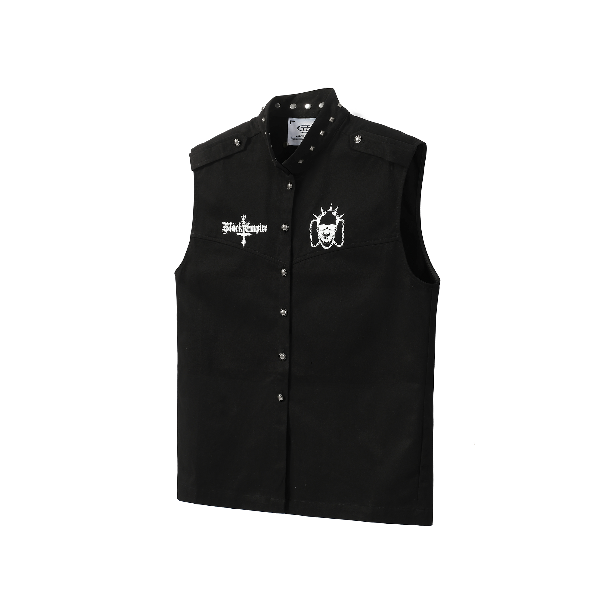 DREAM BAND Skull Studded Stand-Collar Vest