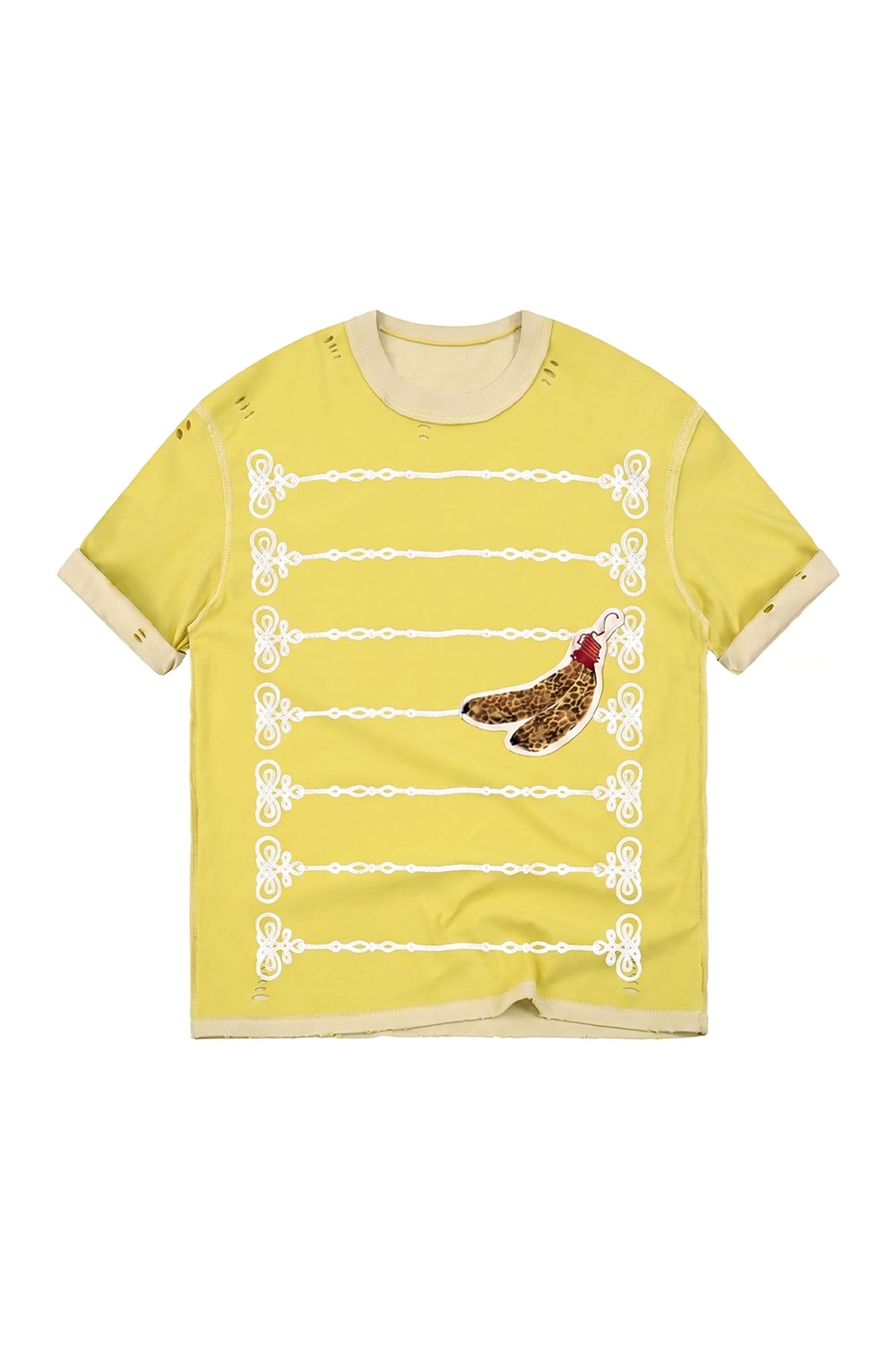 NOTHINGNESS WORLD Distressed Military Braid Graphic T-Shirt