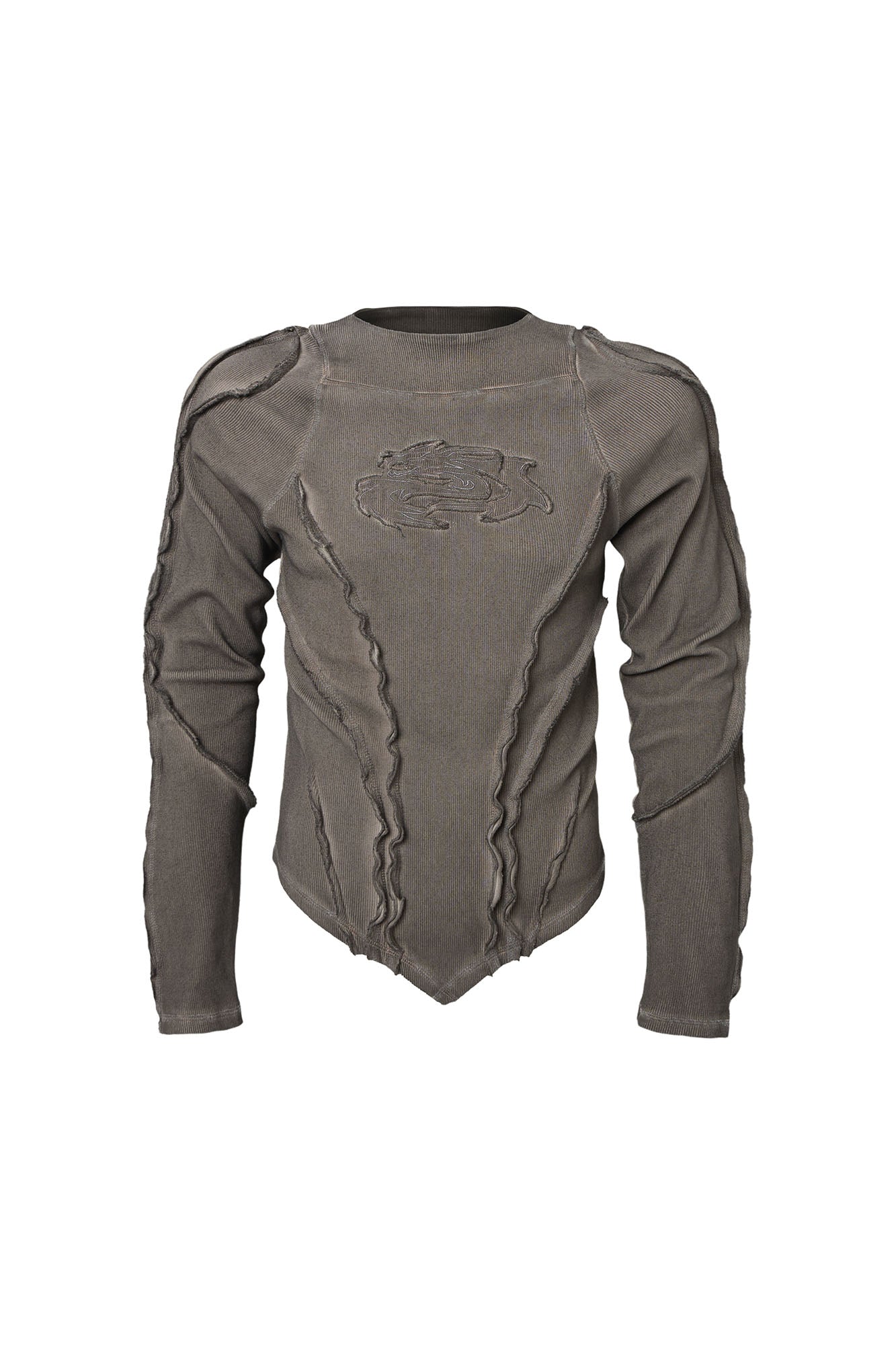CLP Distressed Raw-Seam Paneled Long-Sleeve Tee, premium urban and streetwear designers apparel on PROJECTISR.com, CLP