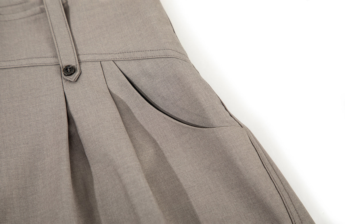 BOTANICA Pleated Curved-Leg Trousers