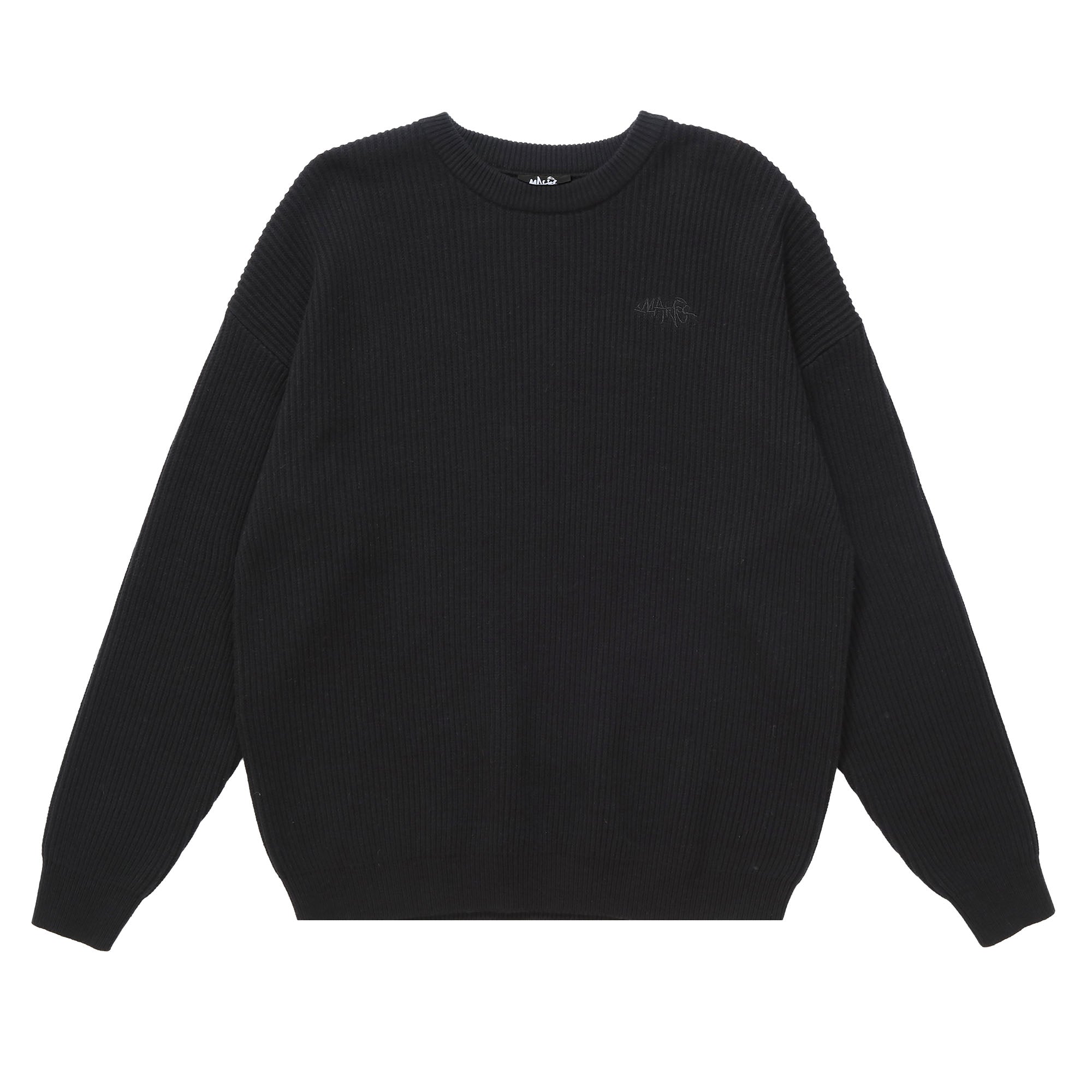 MAKEMORE Embossed Logo Rib Sweater