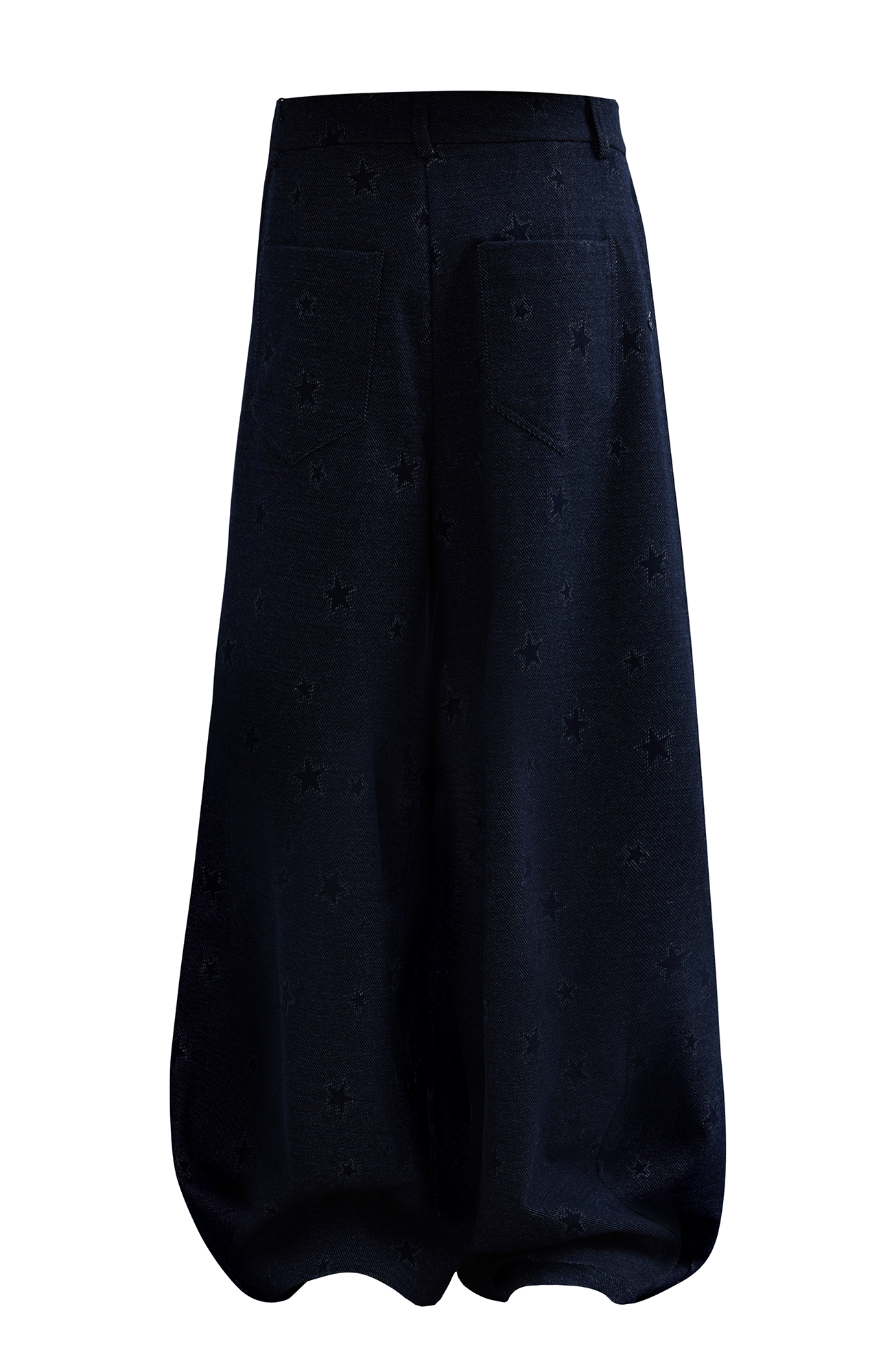OIPWORD Star-Jacquard Wide-Leg Pants