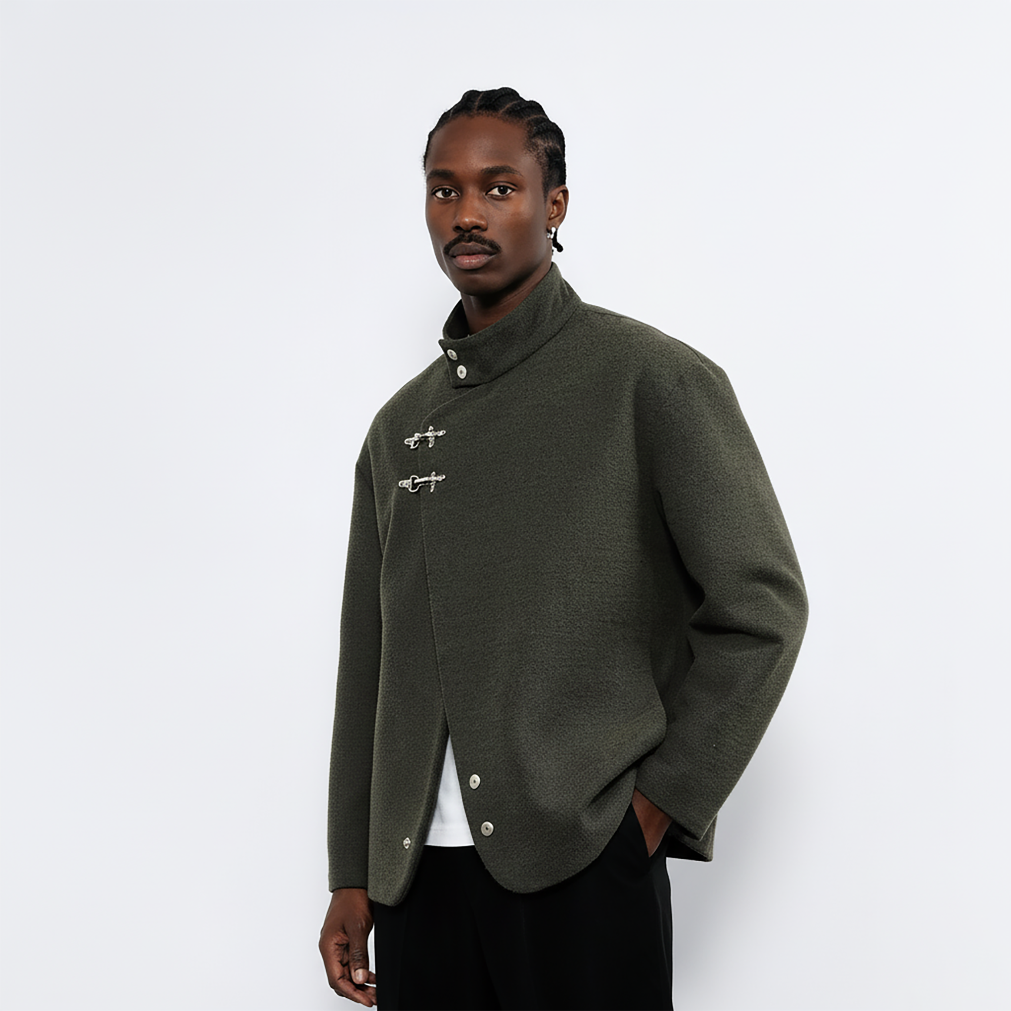 7440 37 1 Asym Placket Toggle Button Jacket