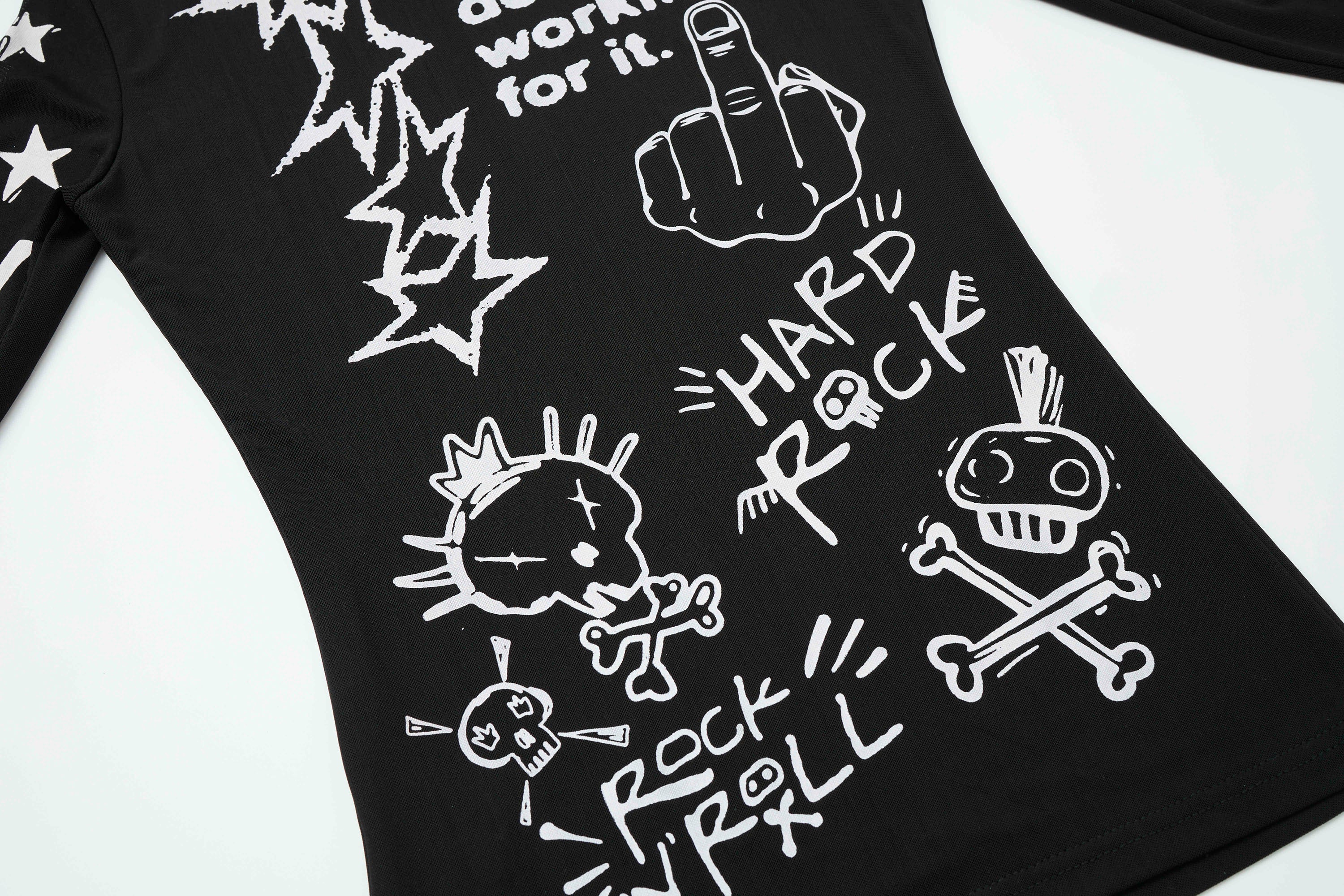 CLP Full-Print Graffiti Mesh Long-Sleeve Tee, premium urban and streetwear designers apparel on PROJECTISR.com, CLP