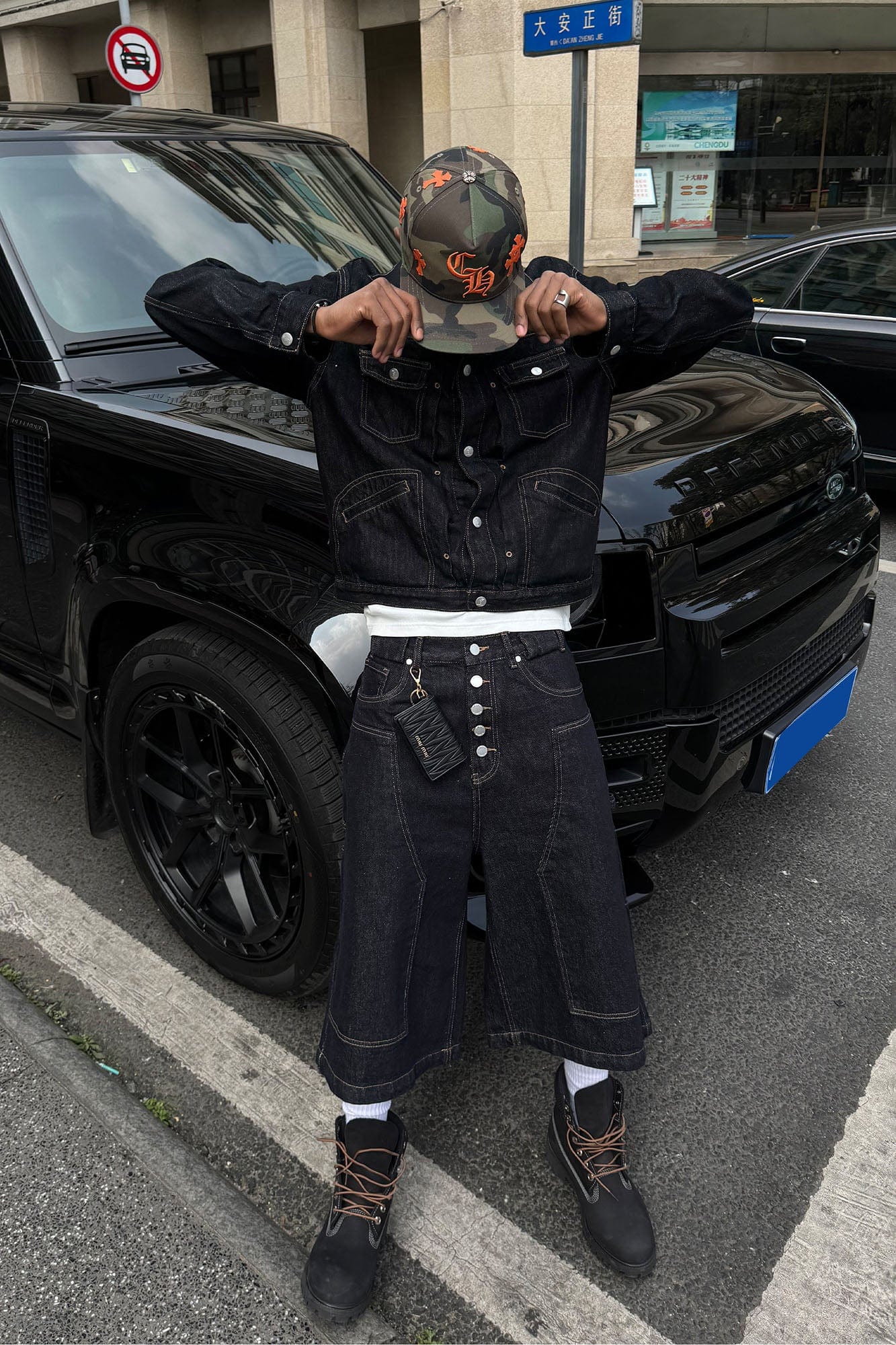 STEEPC Double-Knee Raw Denim Short, premium urban and streetwear designers apparel on PROJECTISR.com, STEEPC