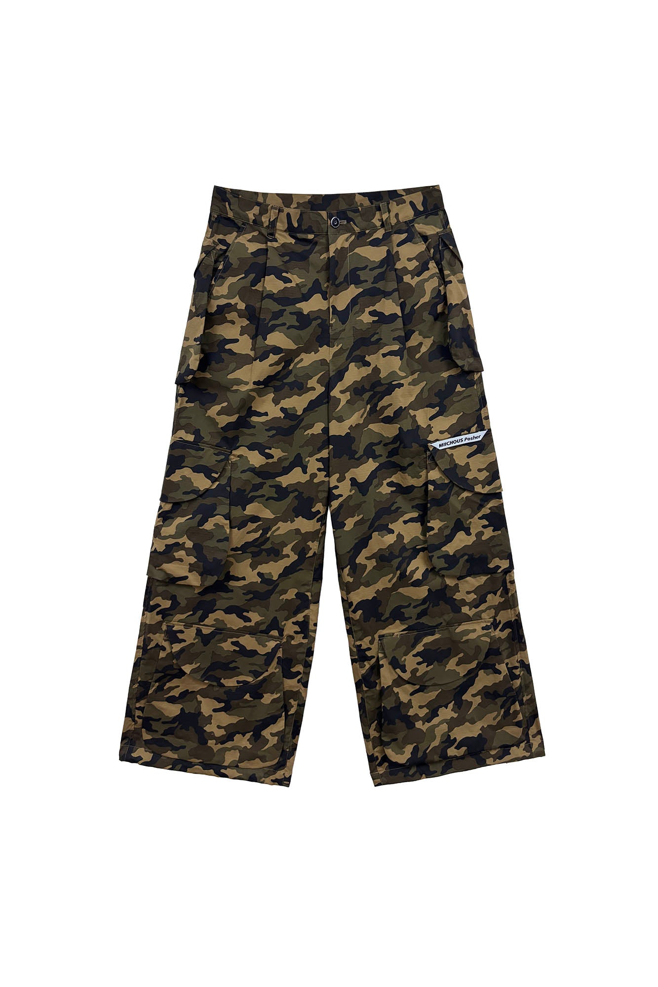 MIICHOUS Camo Wide-Leg Cargo Pants