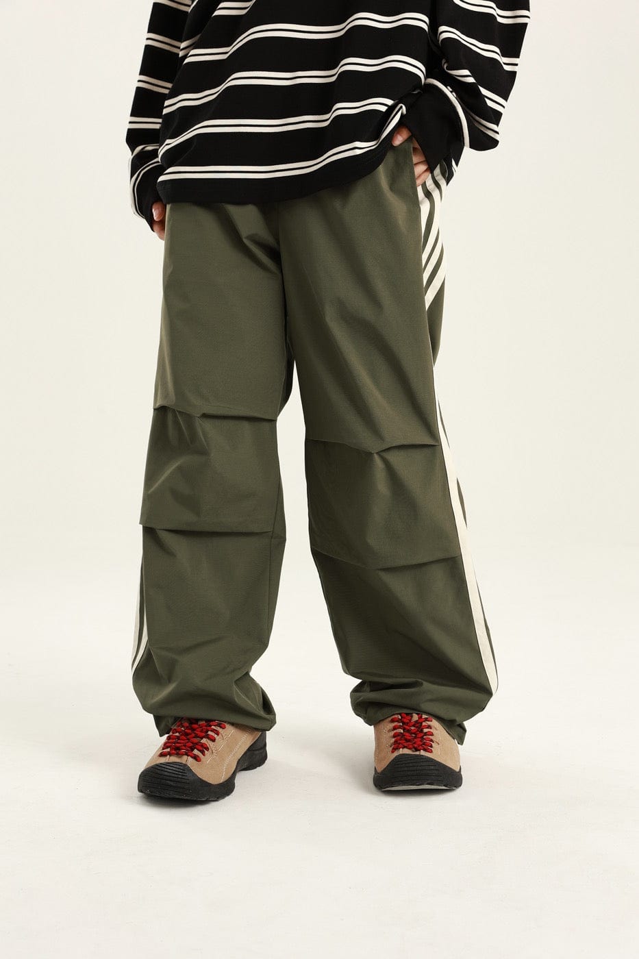CONKLAB Side Stripes Crinkled Pants, premium urban and streetwear designers apparel on PROJECTISR.com, Conklab