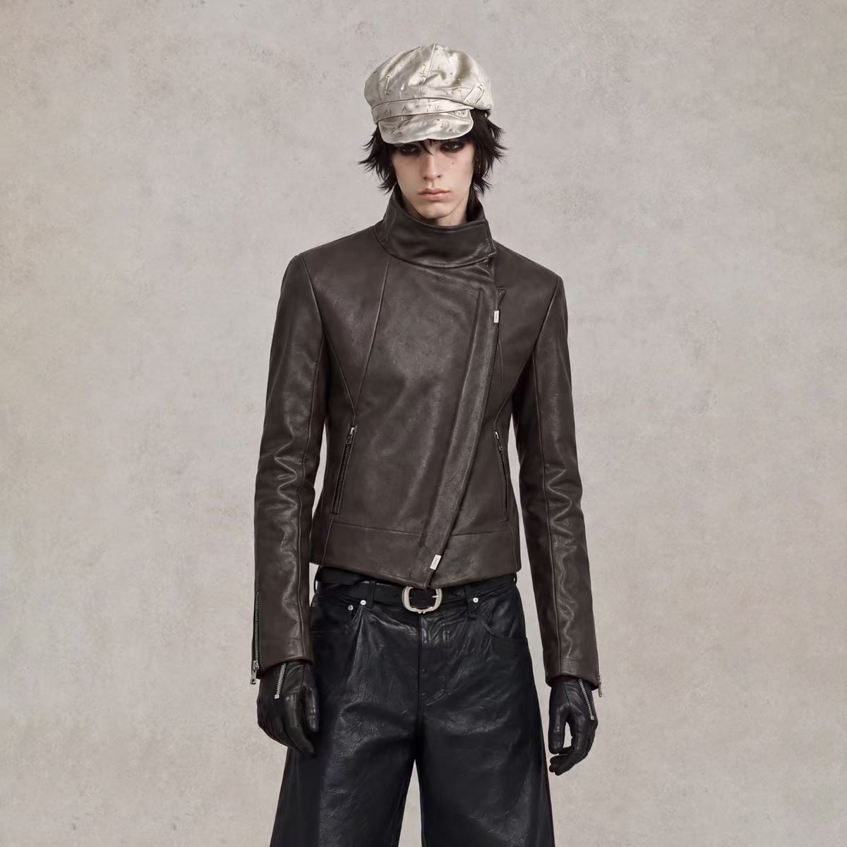2000RSK Deconstructed Irregular Faux Leather Jacket