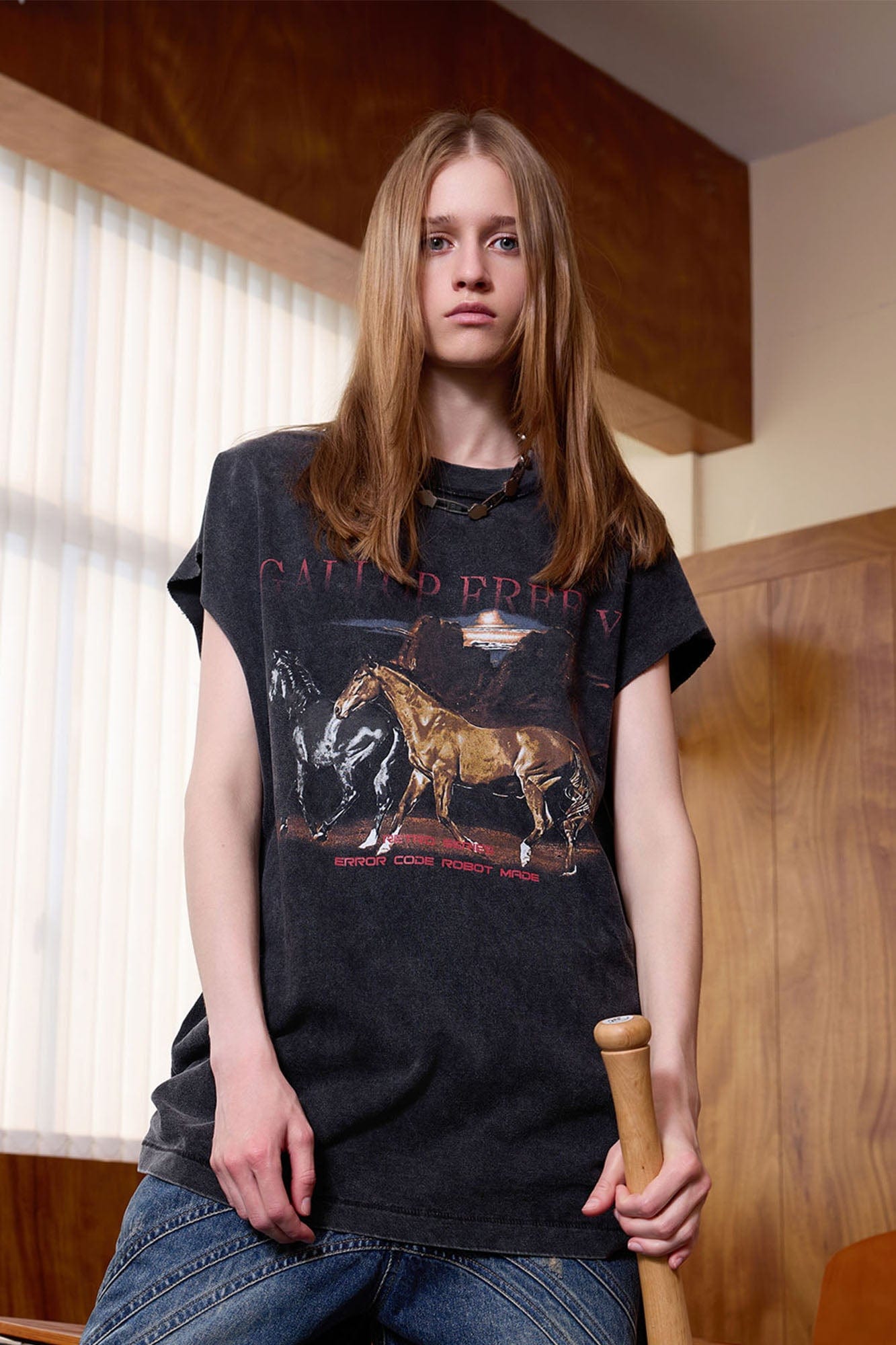 ERROR CODE ROBOT Distressed Animal-Print Sleeveless Tee, premium urban and streetwear designers apparel on PROJECTISR.com, ERROR CODE ROBOT