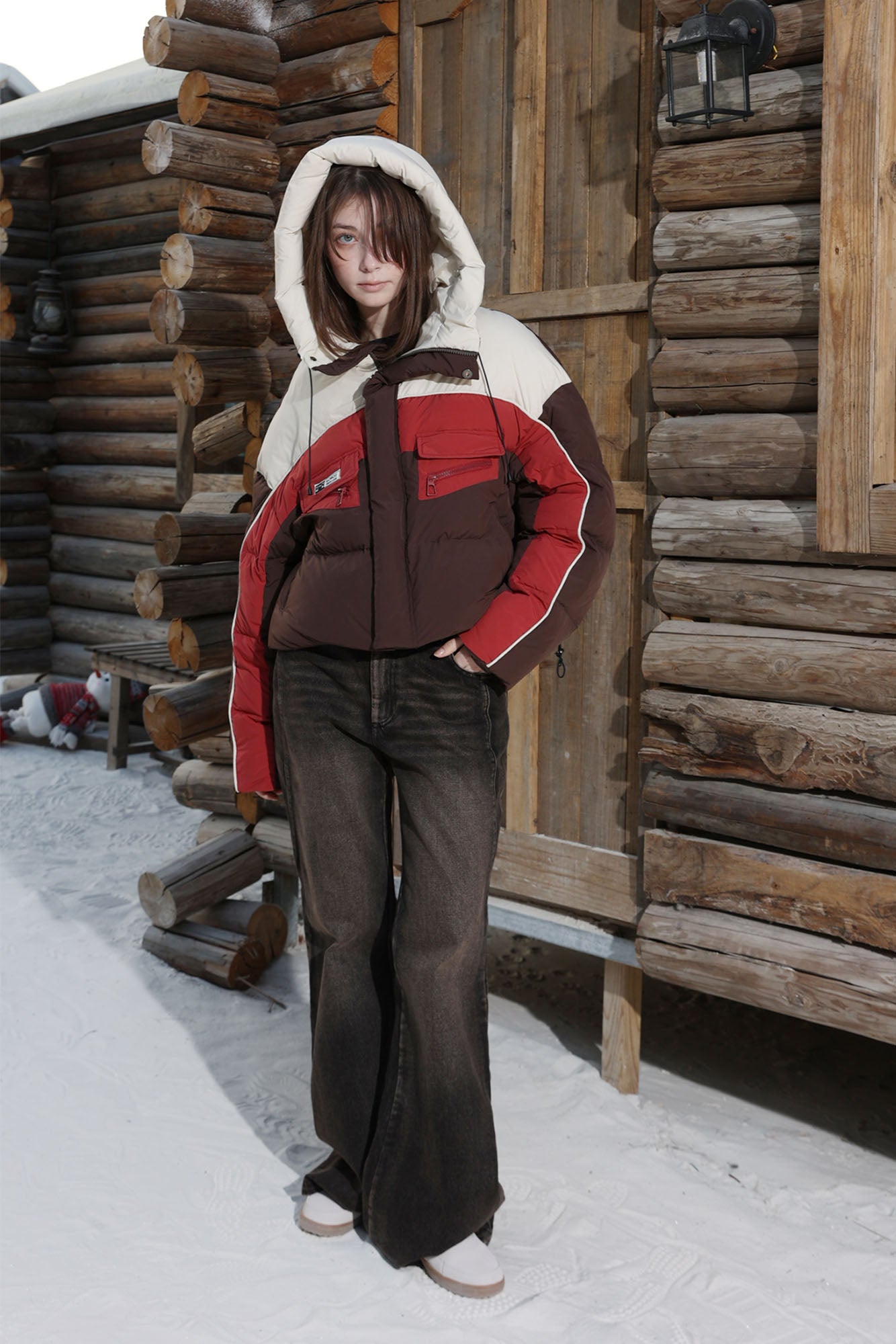 ERROR CODE ROBOT Contrast Cropped Down Jacket, premium urban and streetwear designers apparel on PROJECTISR.com, ERROR CODE ROBOT