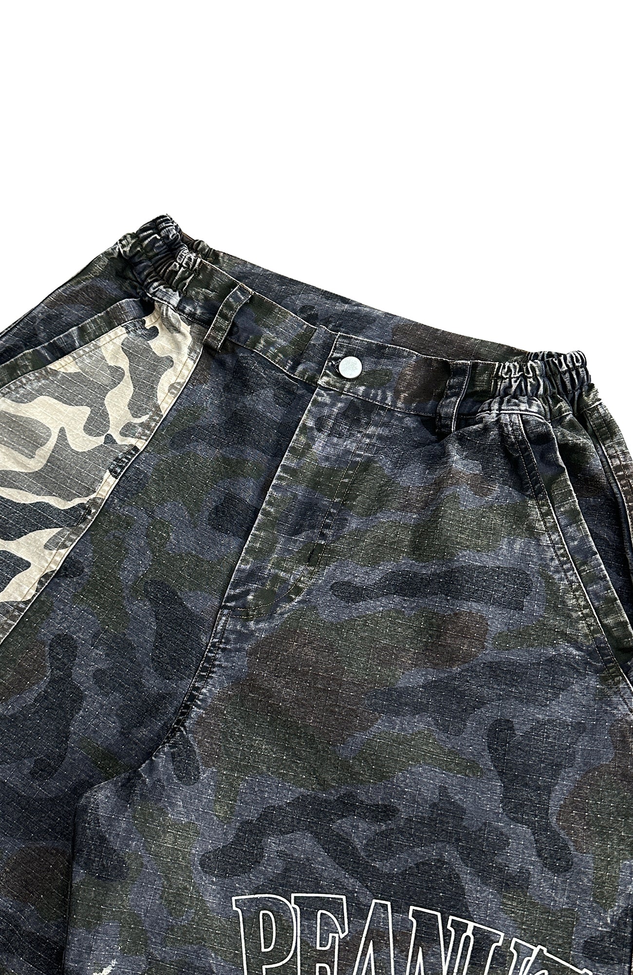 EVETS Washed Camo Panel Graphic Shorts, premium urban and streetwear designers apparel on PROJECTISR.com, EVETS
