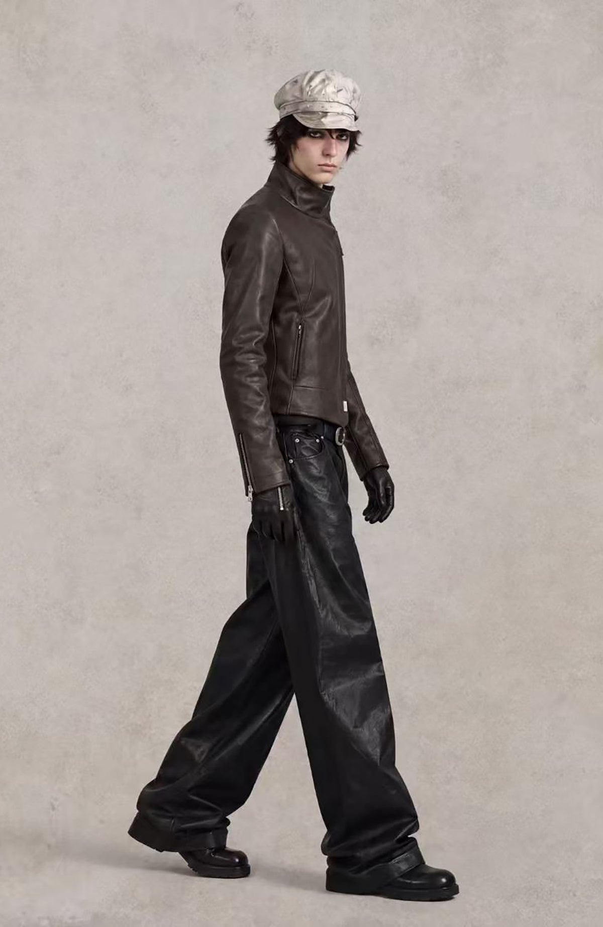 2000RSK Deconstructed Irregular Faux Leather Jacket