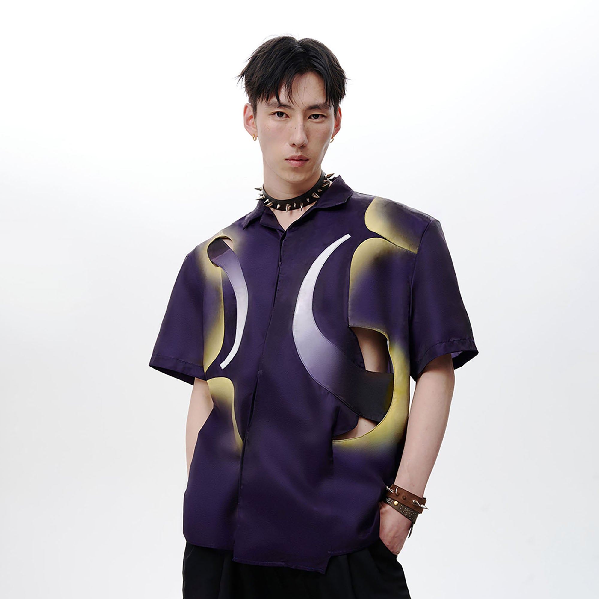 TUIMU Deconstructed Abstract Moon Star Shirt, premium urban and streetwear designers apparel on PROJECTISR.com, TUIMU