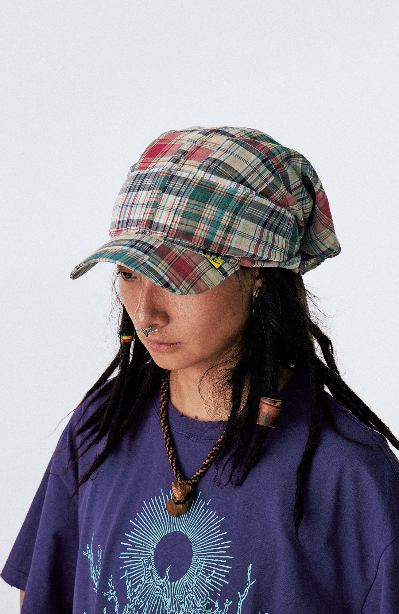 CONPCONP Retro Plaid Bandana Hat