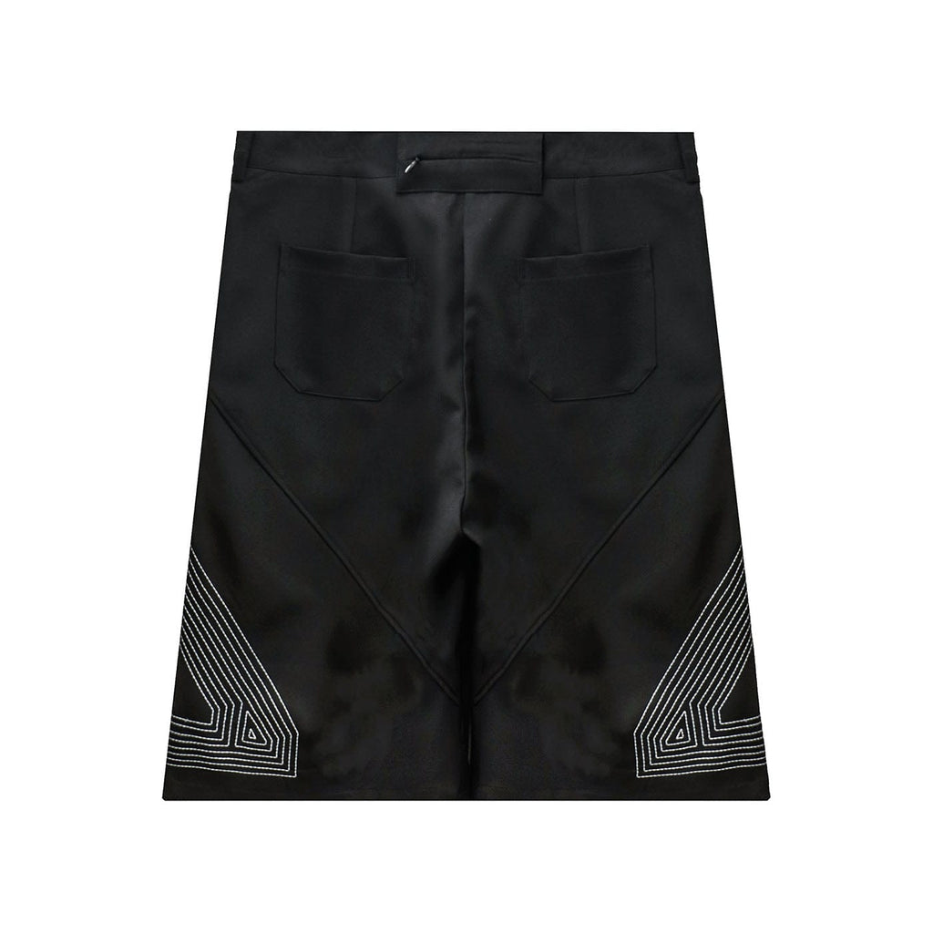 49PERCENT Embroidered Triangle Oversized Shorts, premium urban and streetwear designers apparel on PROJECTISR.com, 49PERCENT