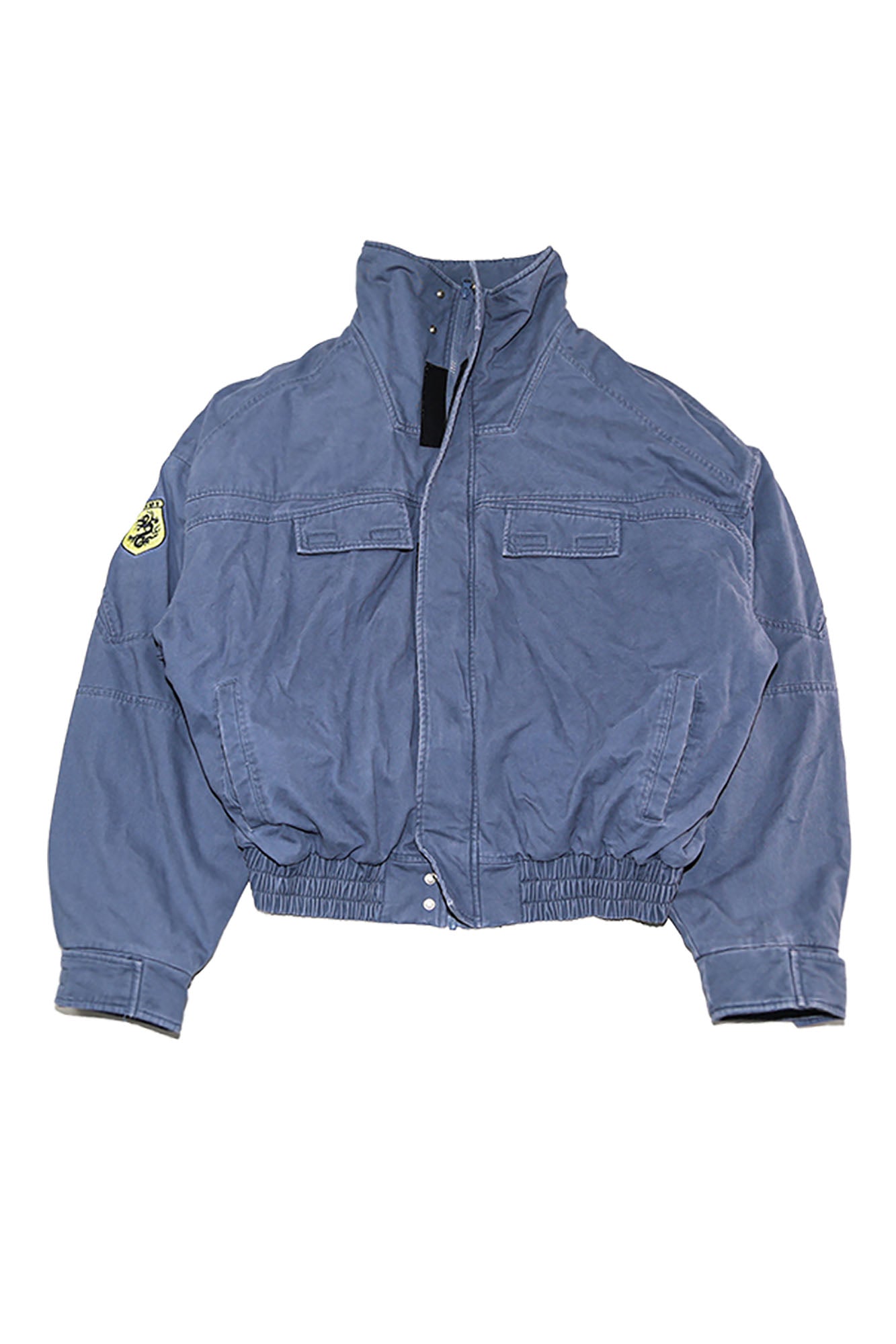 TRECLUB Washed Faux Fur Lined Bomber Jacket