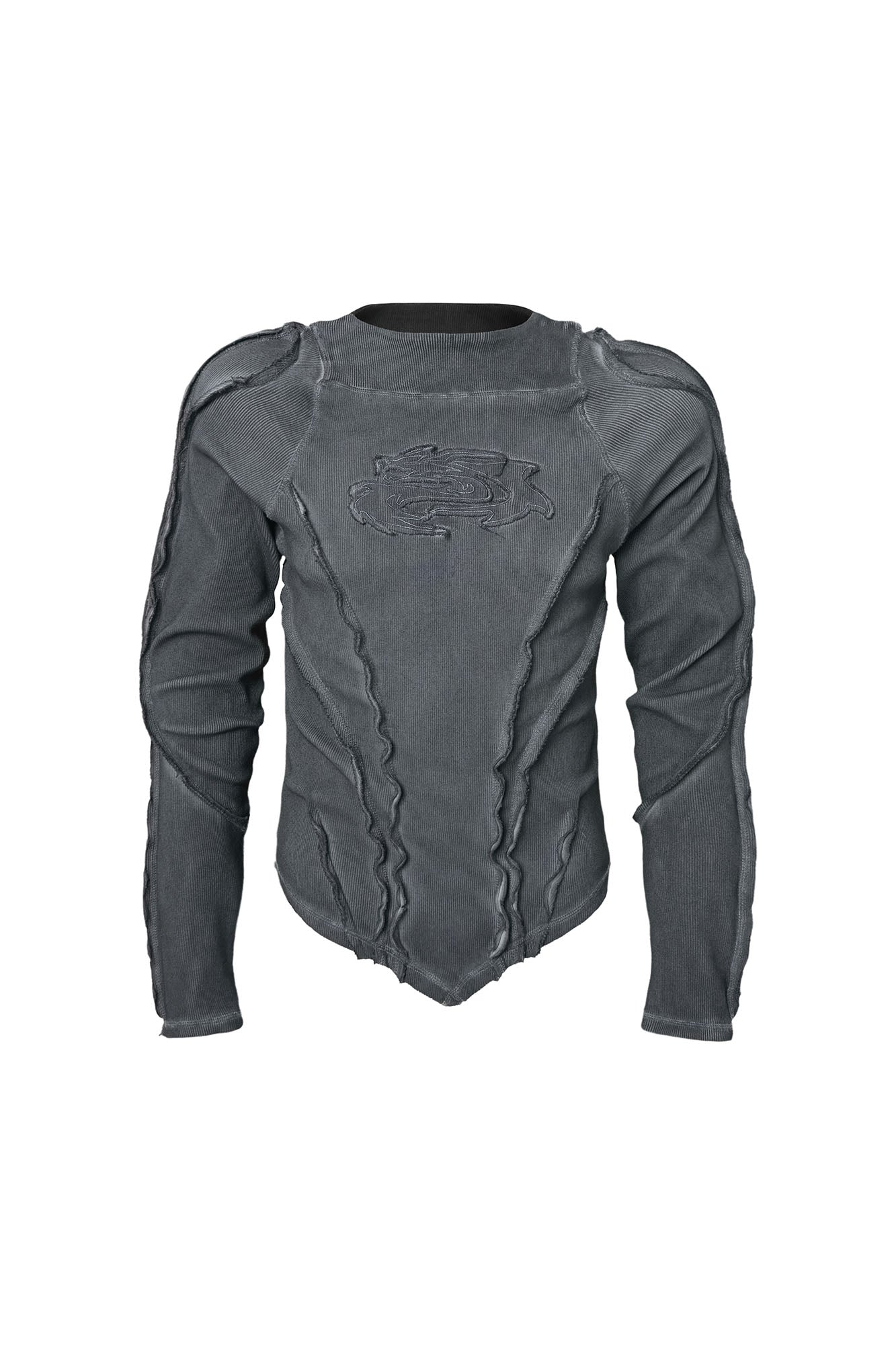 CLP Distressed Raw-Seam Paneled Long-Sleeve Tee, premium urban and streetwear designers apparel on PROJECTISR.com, CLP