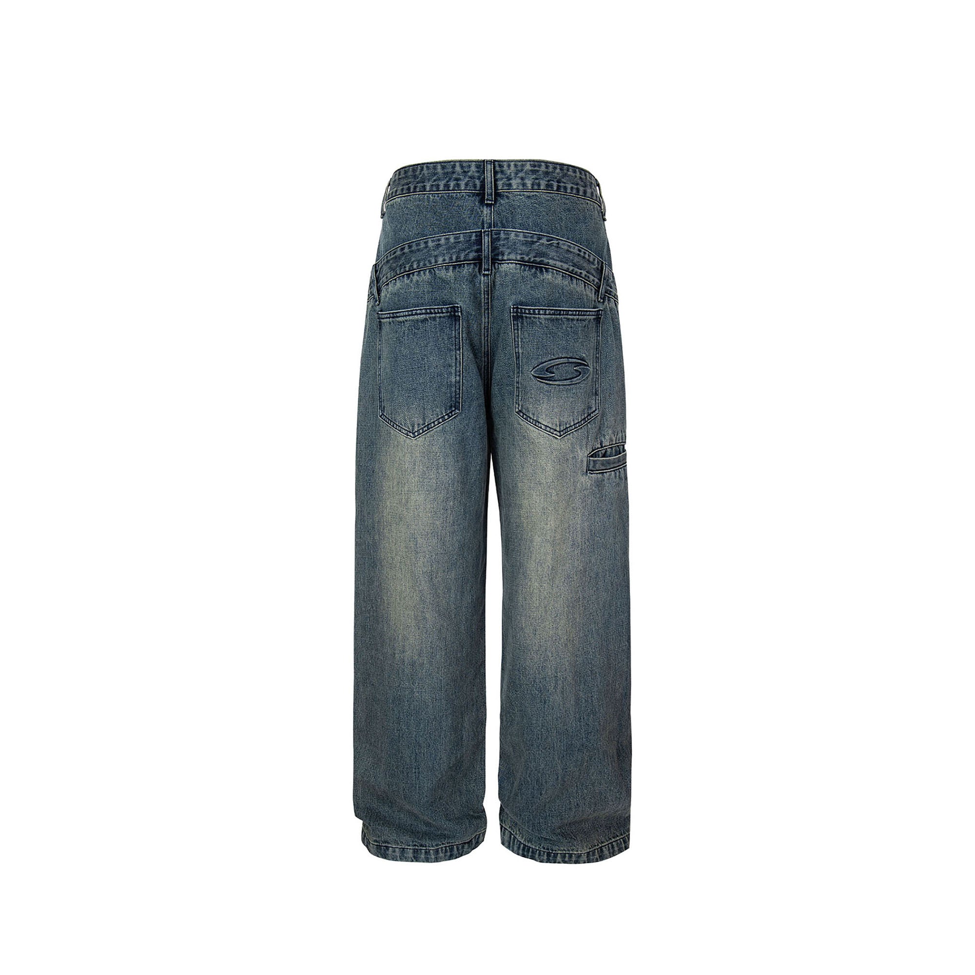F2CE Double Waistband Washed Wide-Leg Jeans, premium urban and streetwear designers apparel on PROJECTISR.com, F2CE