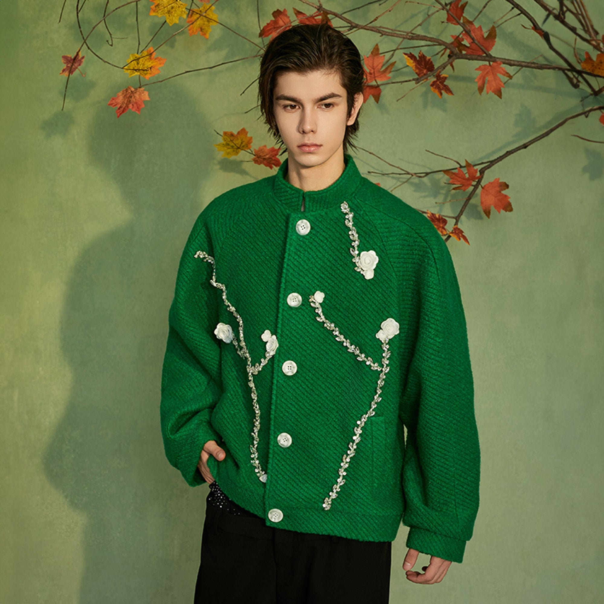 Ocean Green Harris Tweed Harrington Jacket | Peter Christian