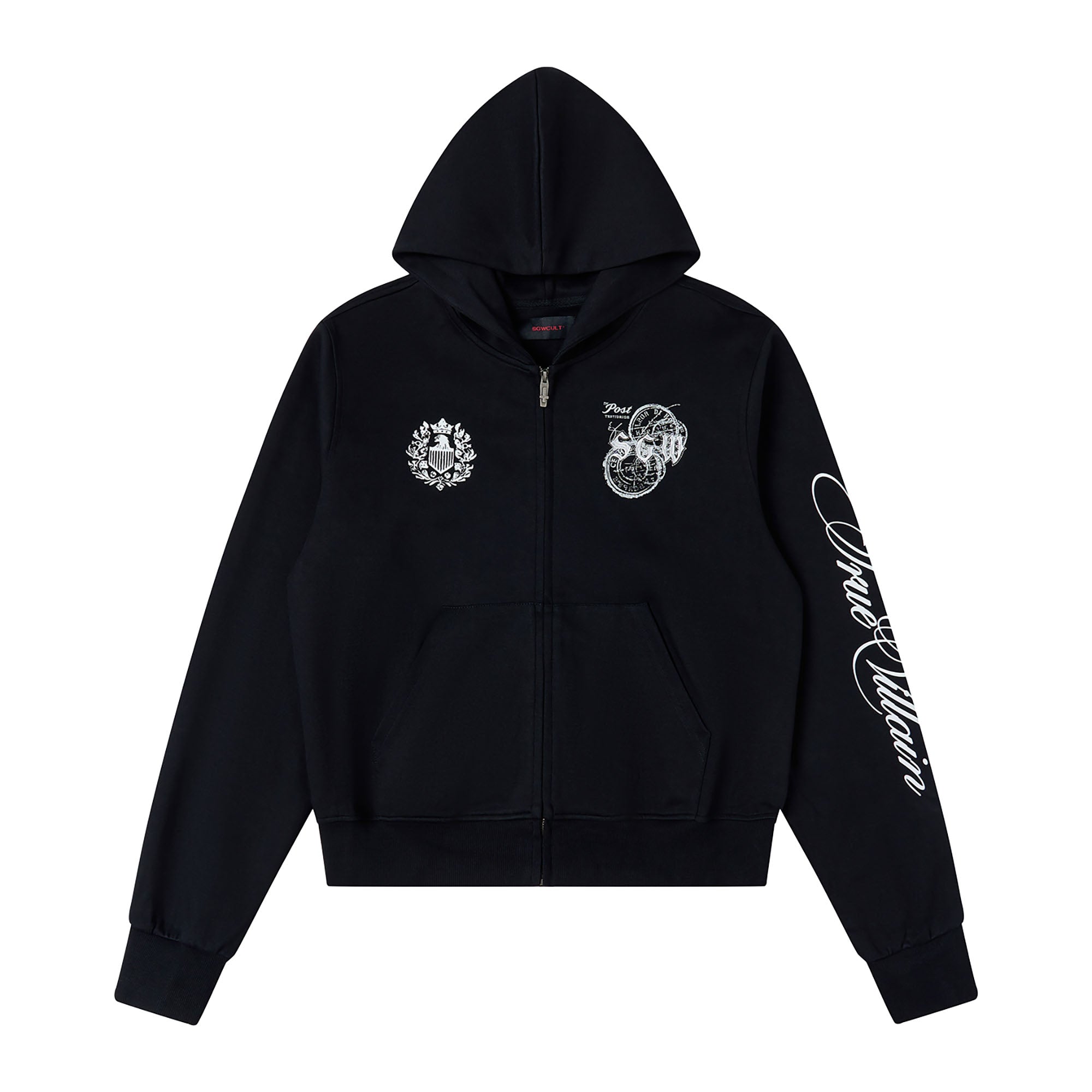 SAVAGEGROWTHWORLD No.05 True Villain Patch Zip-Up Hoodie