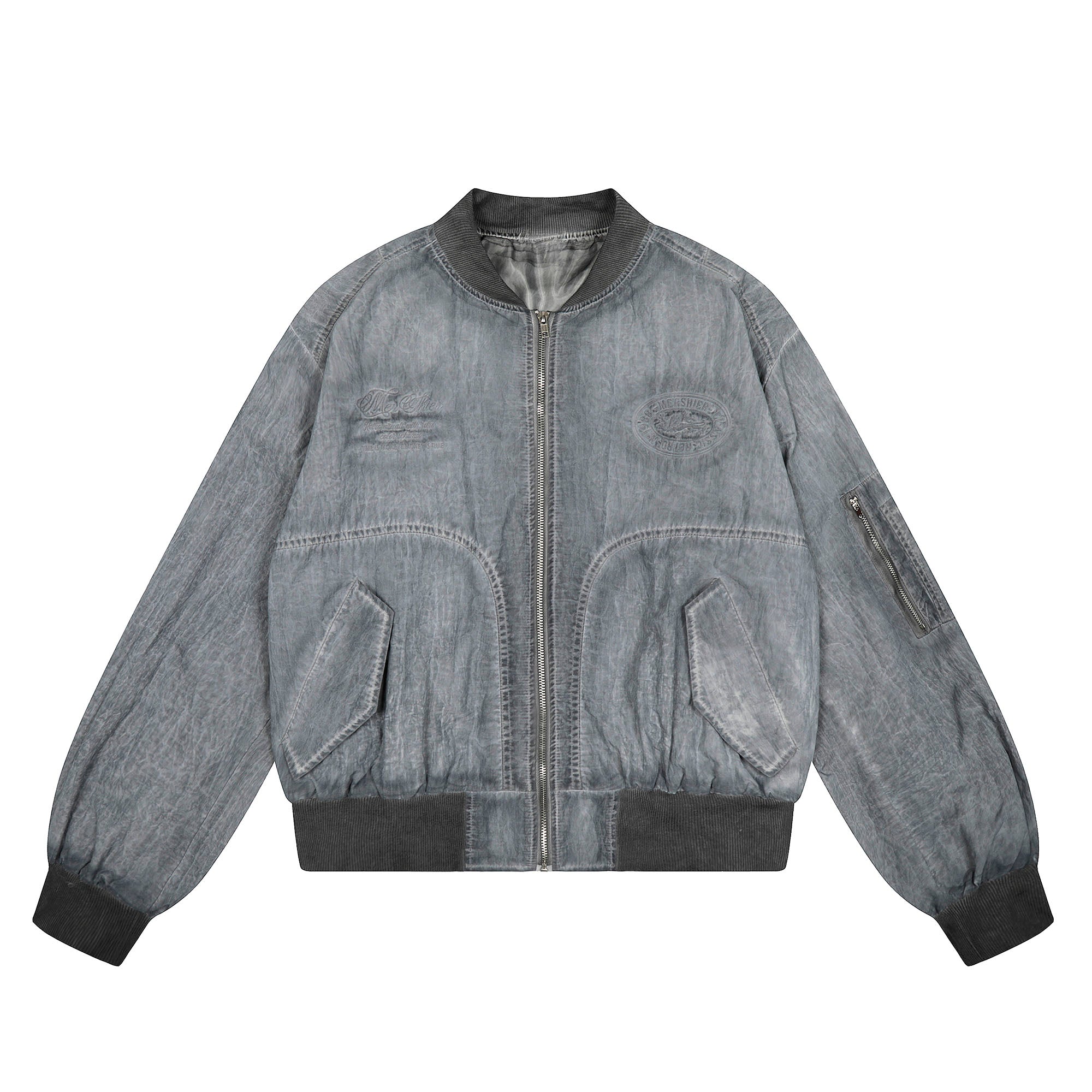 CLP Faded Crinkled Bomber Jacket, premium urban and streetwear designers apparel on PROJECTISR.com, CLP