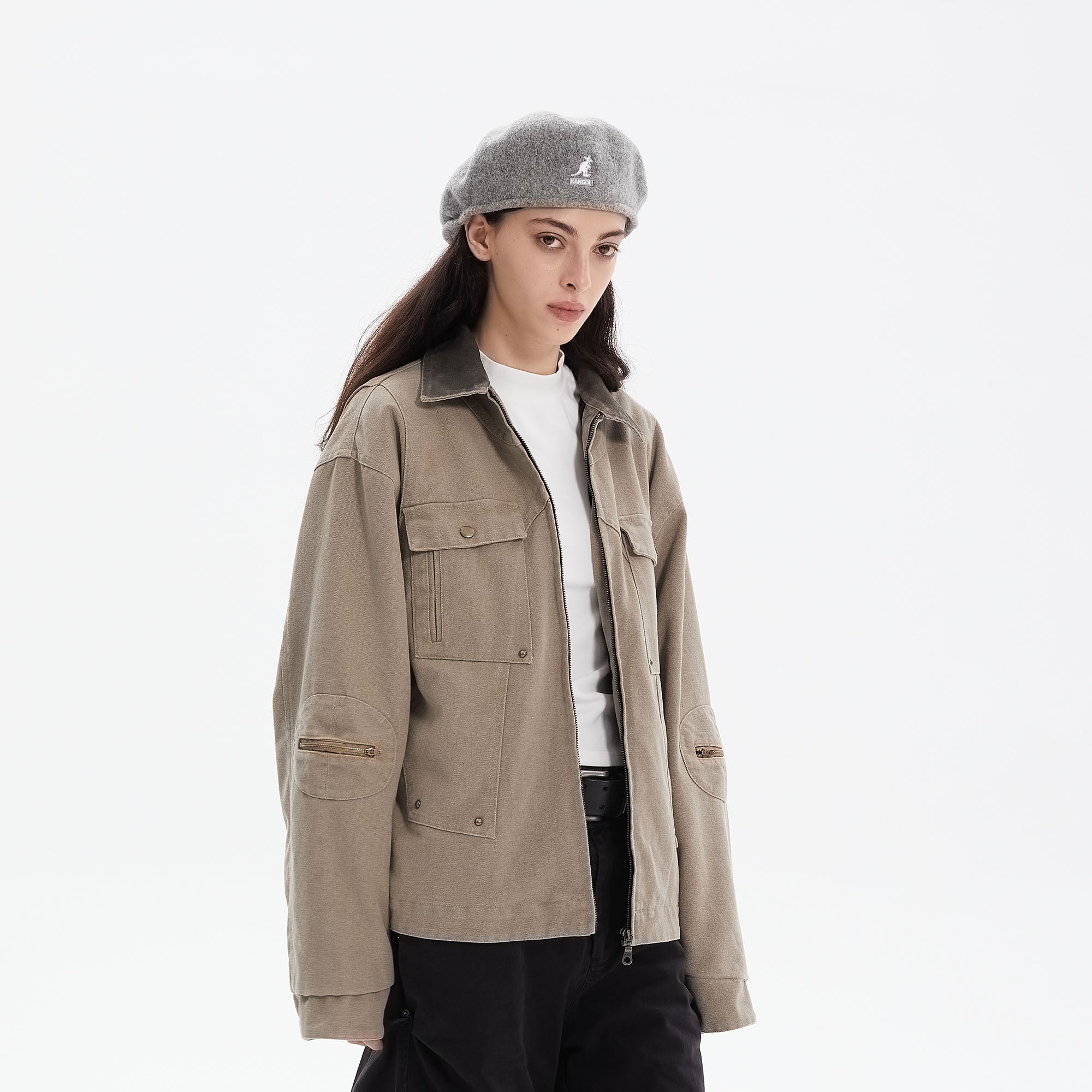 ERROR CODE ROBOT Contrast Collar Workwear Jacket, premium urban and streetwear designers apparel on PROJECTISR.com, ERROR CODE ROBOT