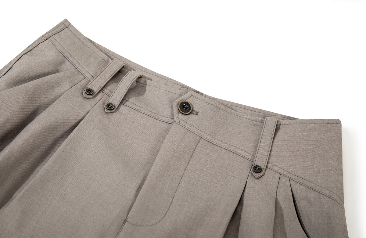 BOTANICA Pleated Curved-Leg Trousers