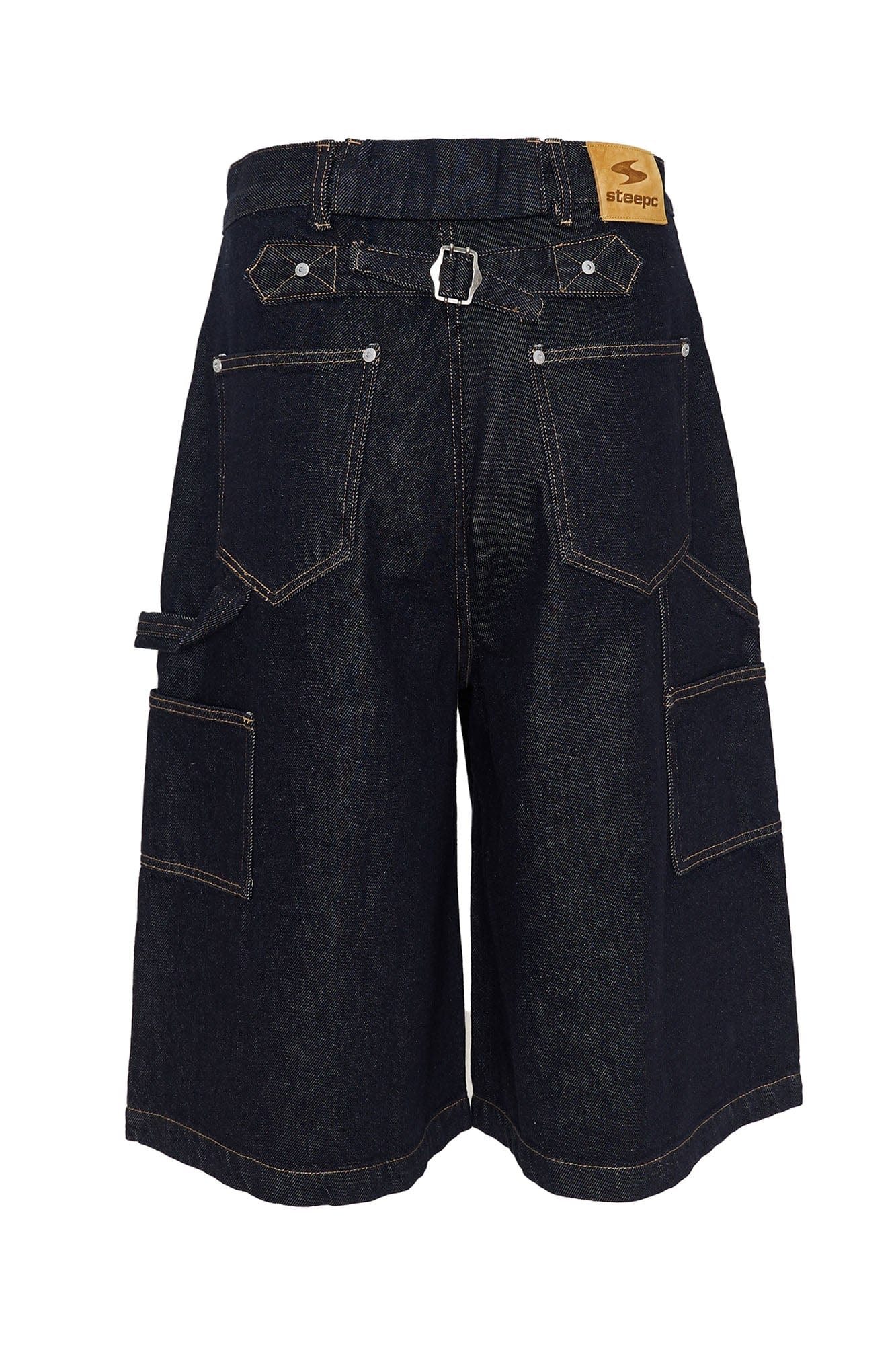 STEEPC Double-Knee Raw Denim Short, premium urban and streetwear designers apparel on PROJECTISR.com, STEEPC
