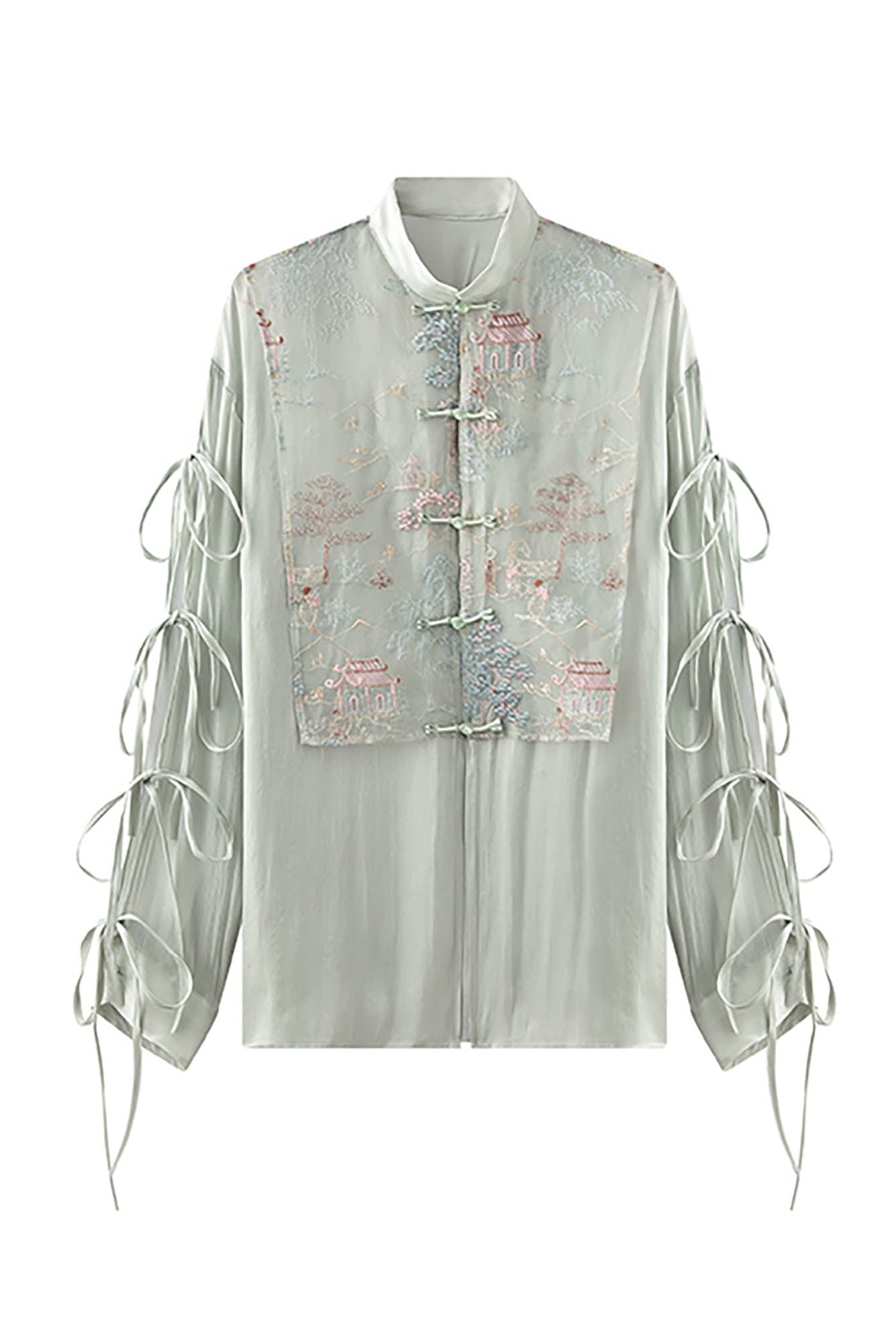 JIECHI Embroidery Double-Layered Vest Silky Shirt, premium urban and streetwear designers apparel on PROJECTISR.com, JIECHI