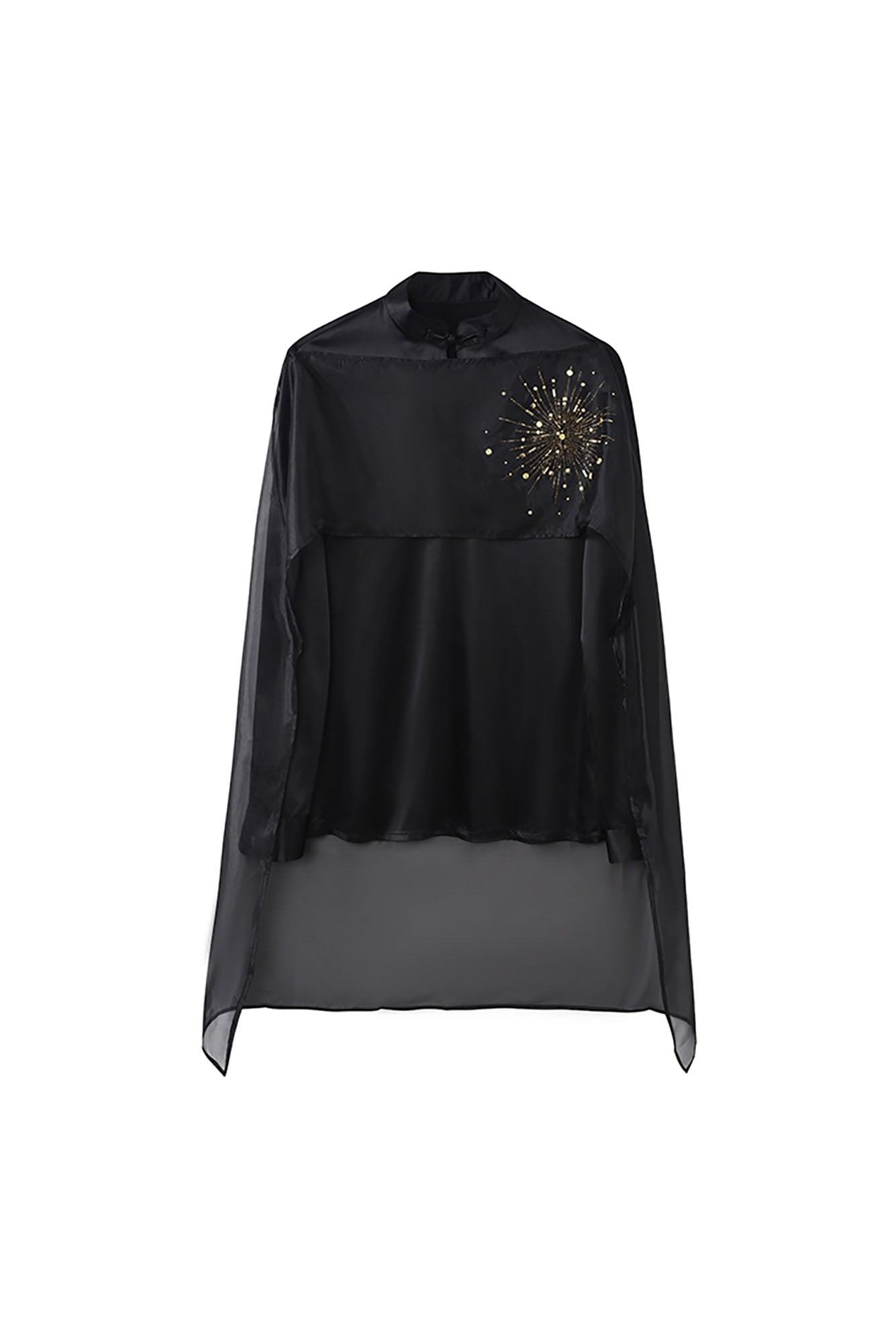 JIECHI Star Embellished Mandarin Collar Shirt, premium urban and streetwear designers apparel on PROJECTISR.com, JIECHI