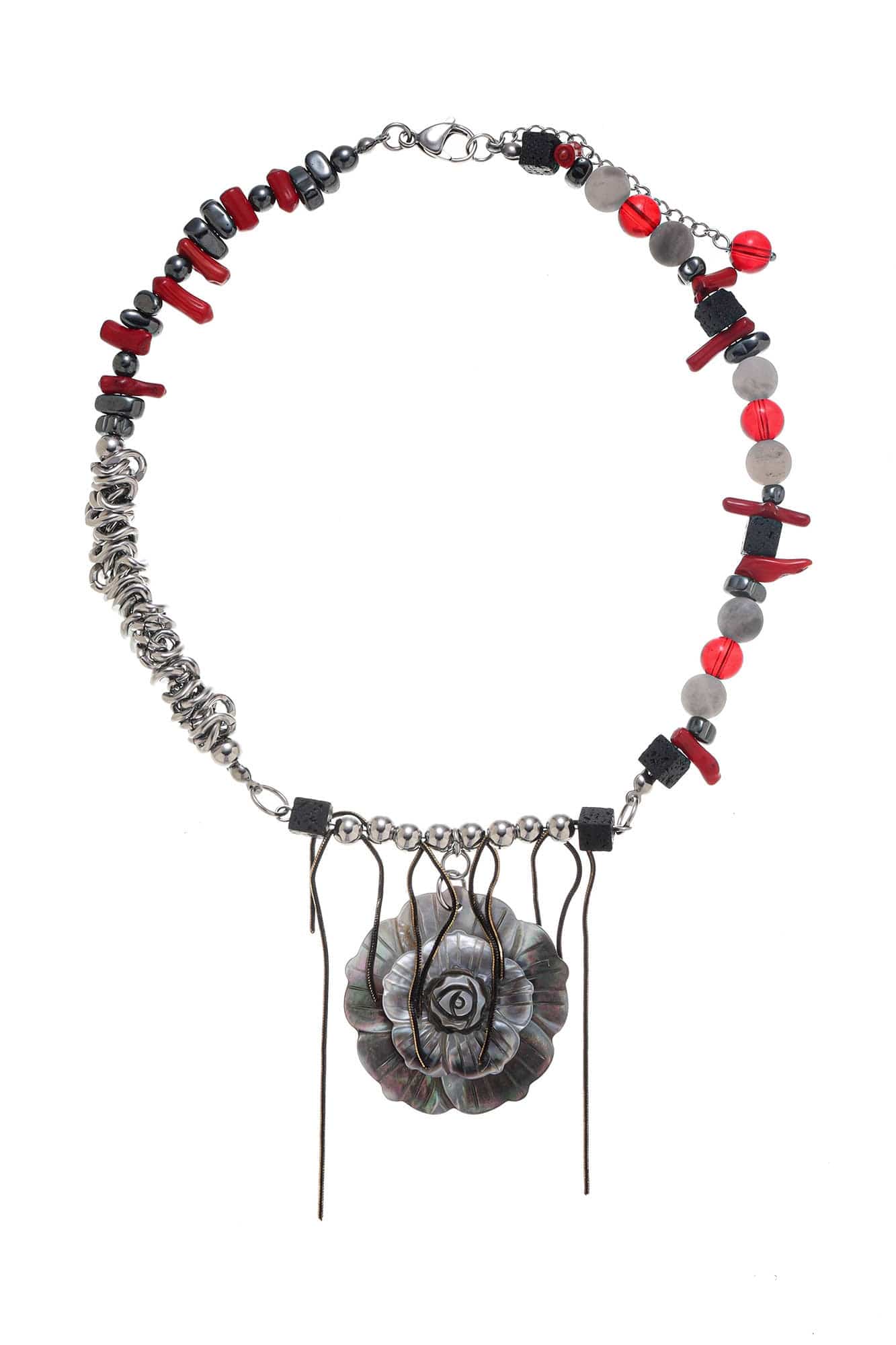 ILLUSORY Flower of Thorns Beaded Necklace