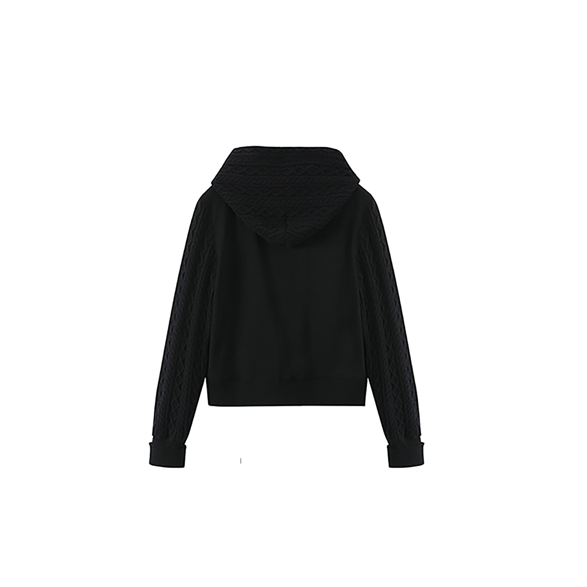 DONSMOKE Spliced Cable-Knit Zip-Up Hoodie, premium urban and streetwear designers apparel on PROJECTISR.com, DONSMOKE