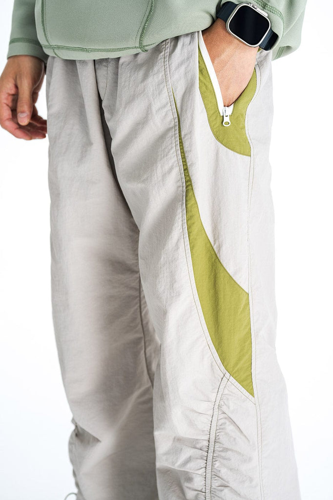 ENSHADOWER Spliced Crinkled Drawstring Pants, premium urban and streetwear designers apparel on PROJECTISR.com, ENSHADOWER