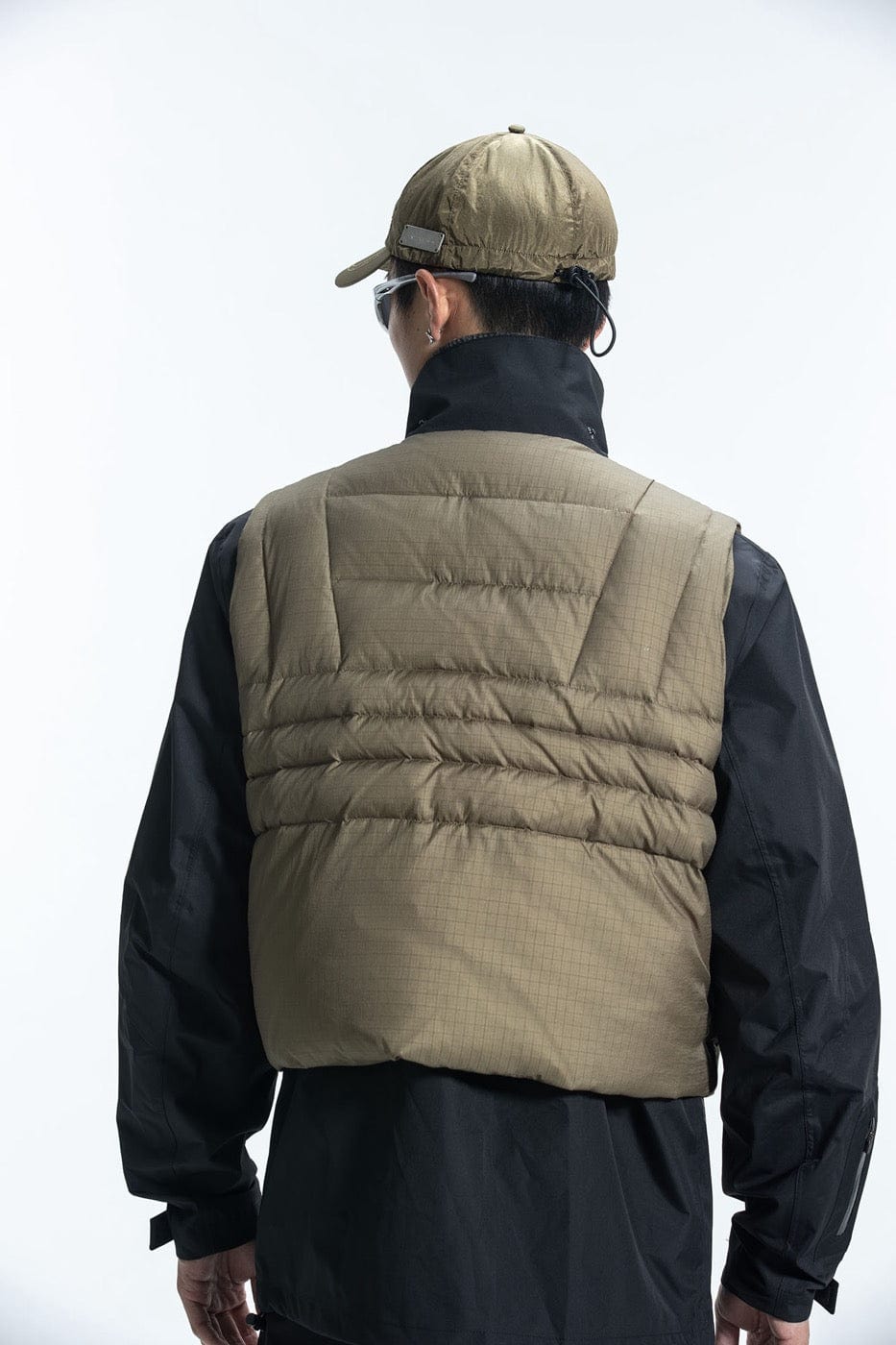 ENSHADOWER Deconstructed Armour Spliced Puffer Vest, premium urban and streetwear designers apparel on PROJECTISR.com, ENSHADOWER