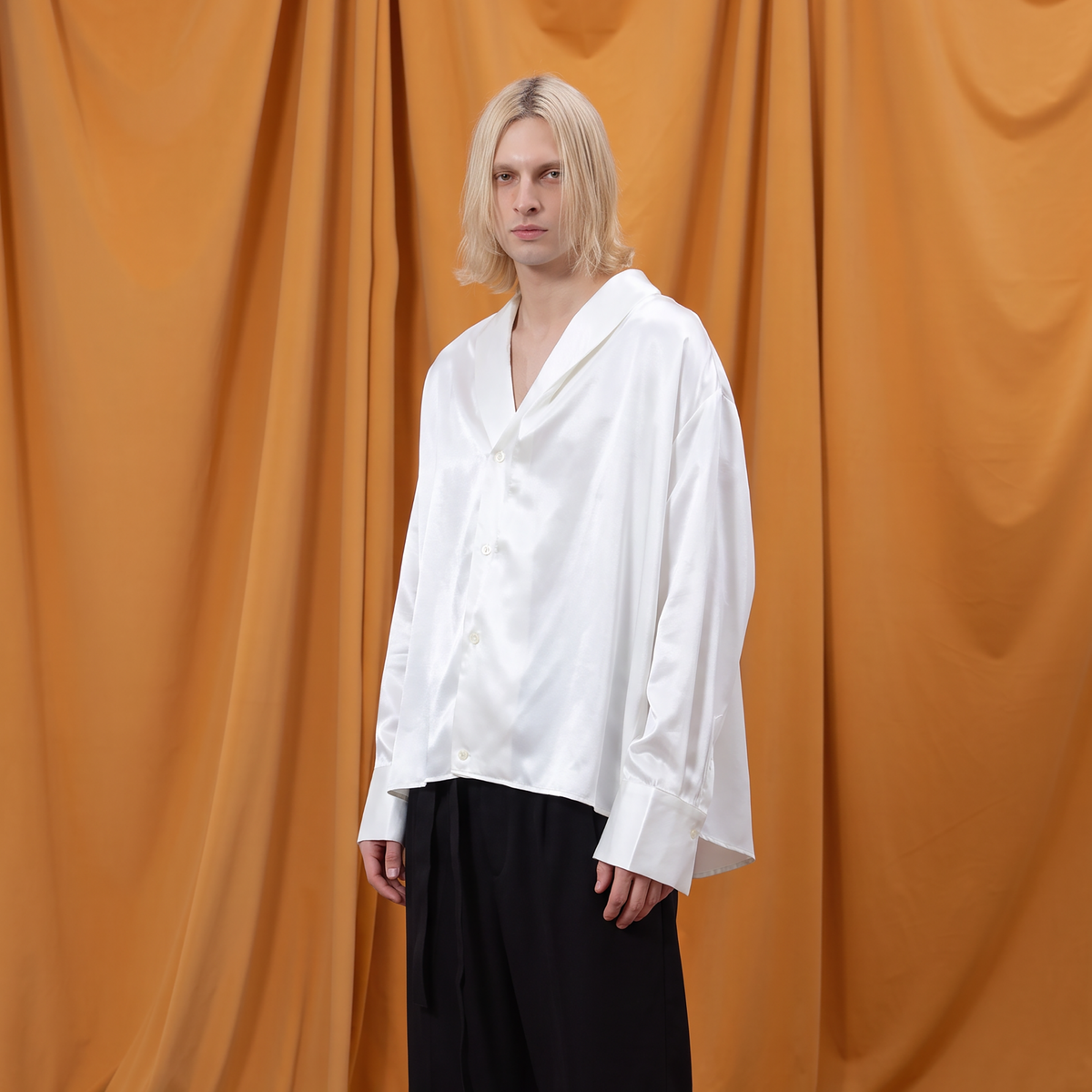 CLP Retro Satin Lapel Oversized Shirt