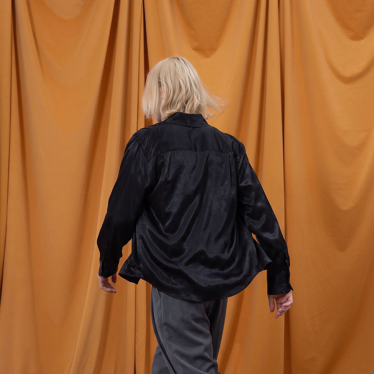 CLP Retro Satin Lapel Oversized Shirt