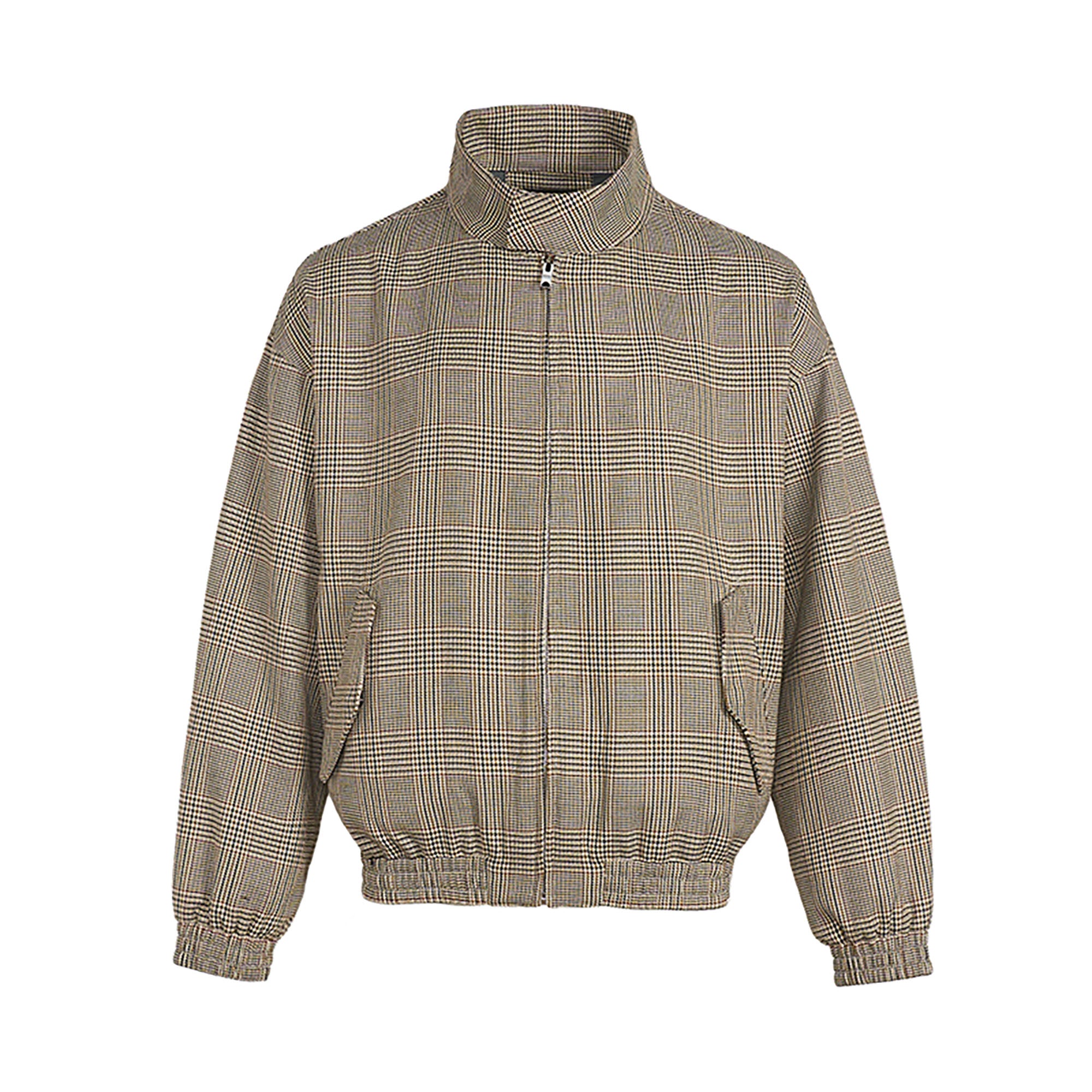 PMW Classic Plaid Elastic-Hem Bomber