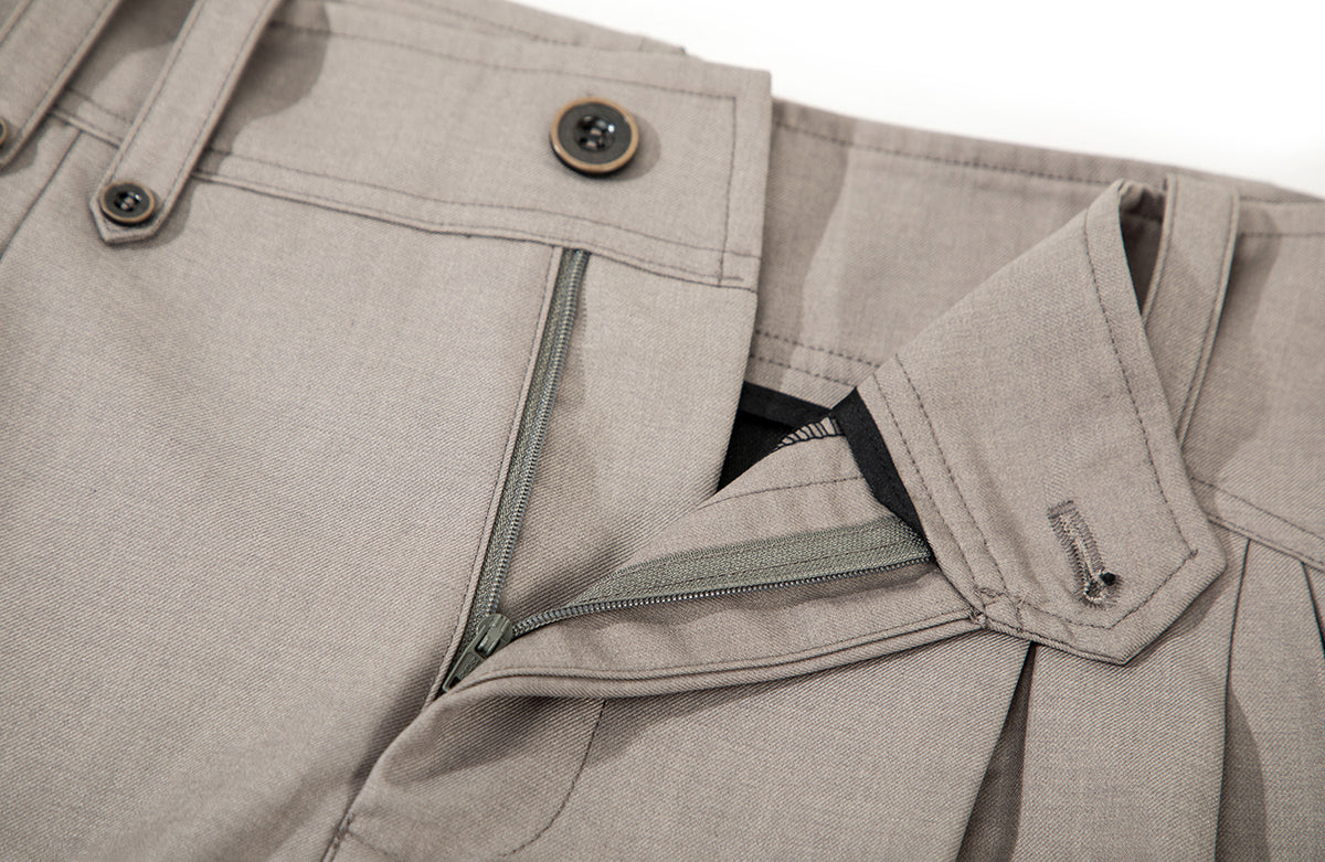BOTANICA Pleated Curved-Leg Trousers