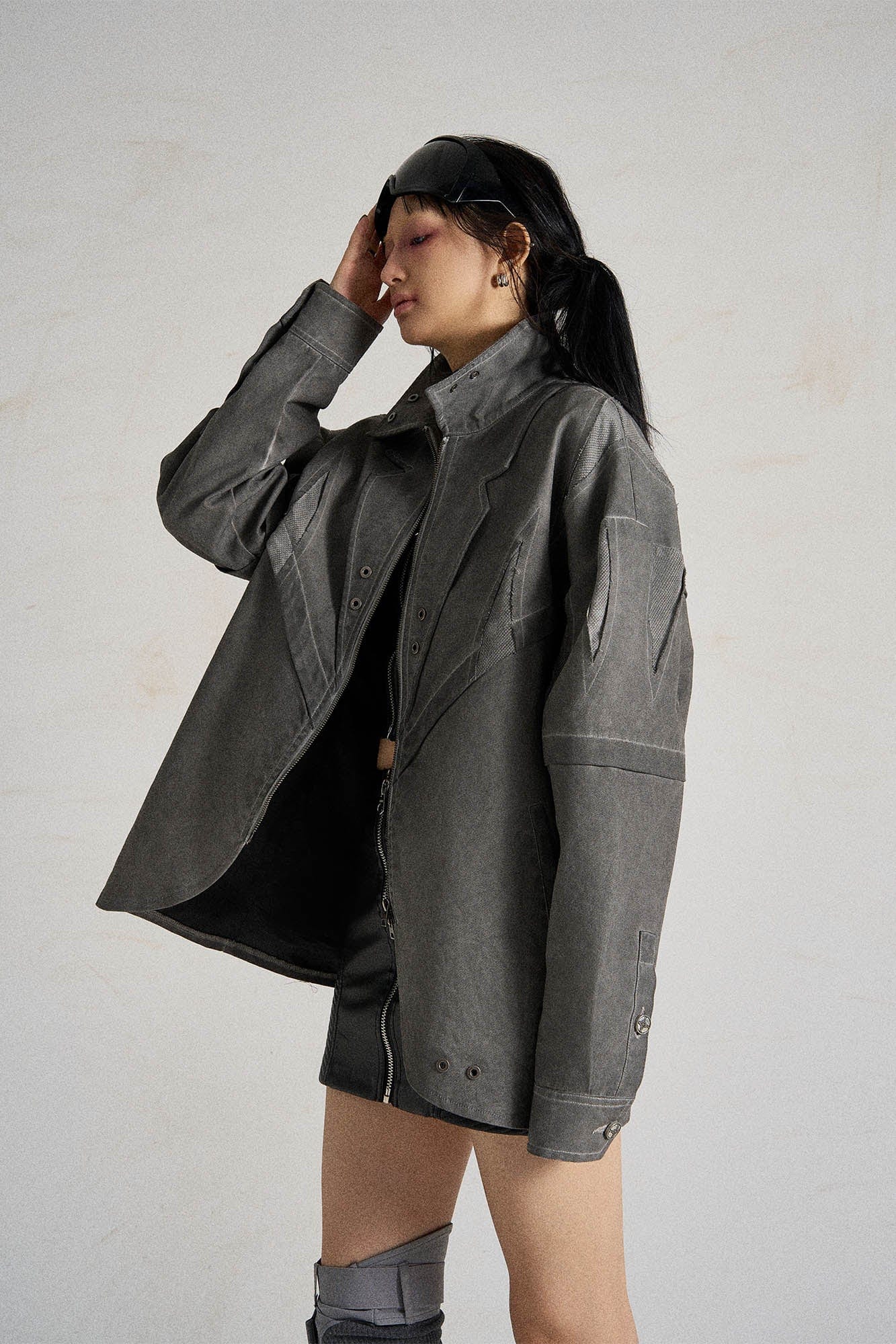 FLYERRER Deconstructed Distressed Blazer Jacket