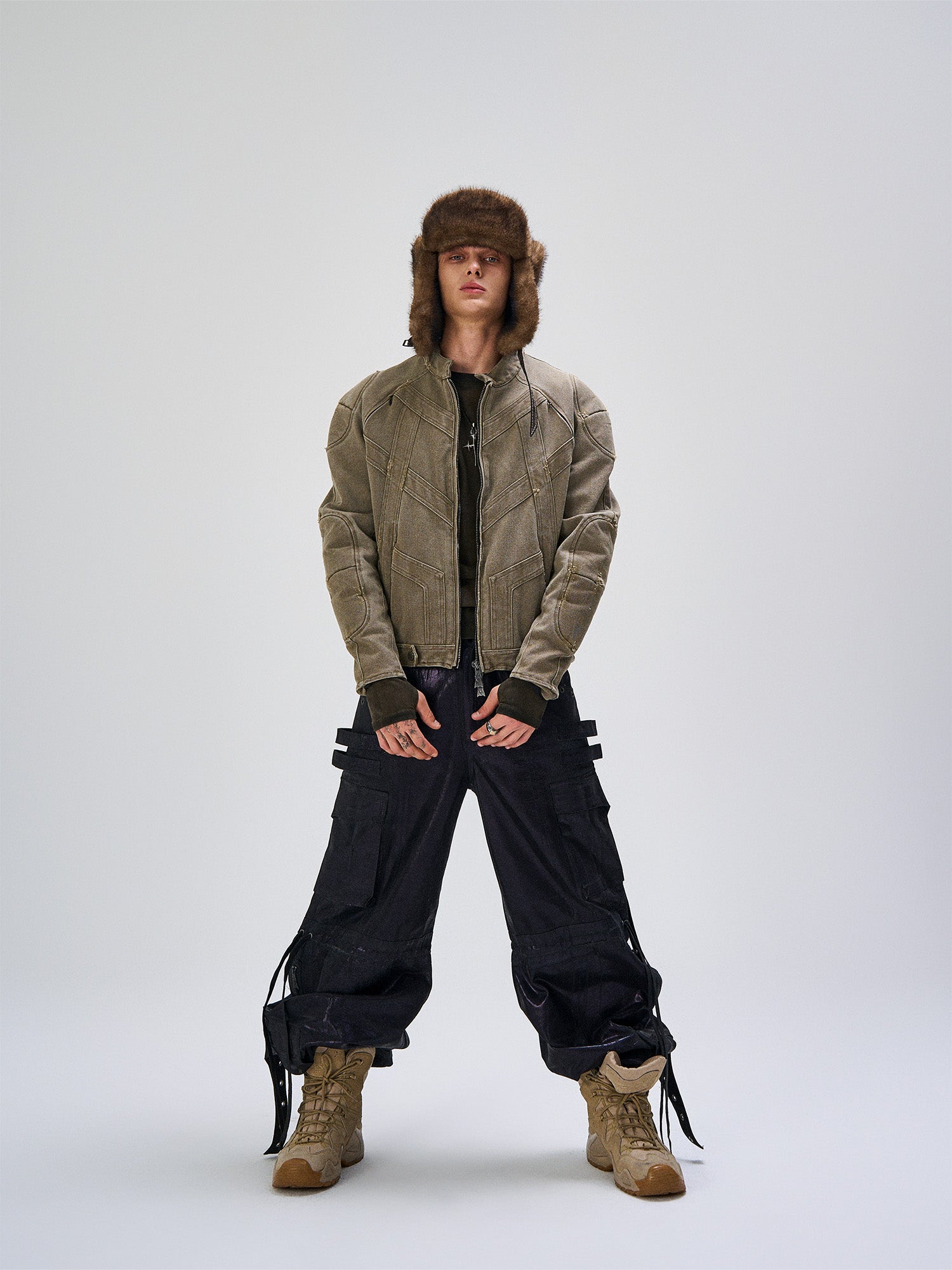 FLYERRER Panel Armor Moto Canvas Jacket, premium urban and streetwear designers apparel on PROJECTISR.com, FLYERRER