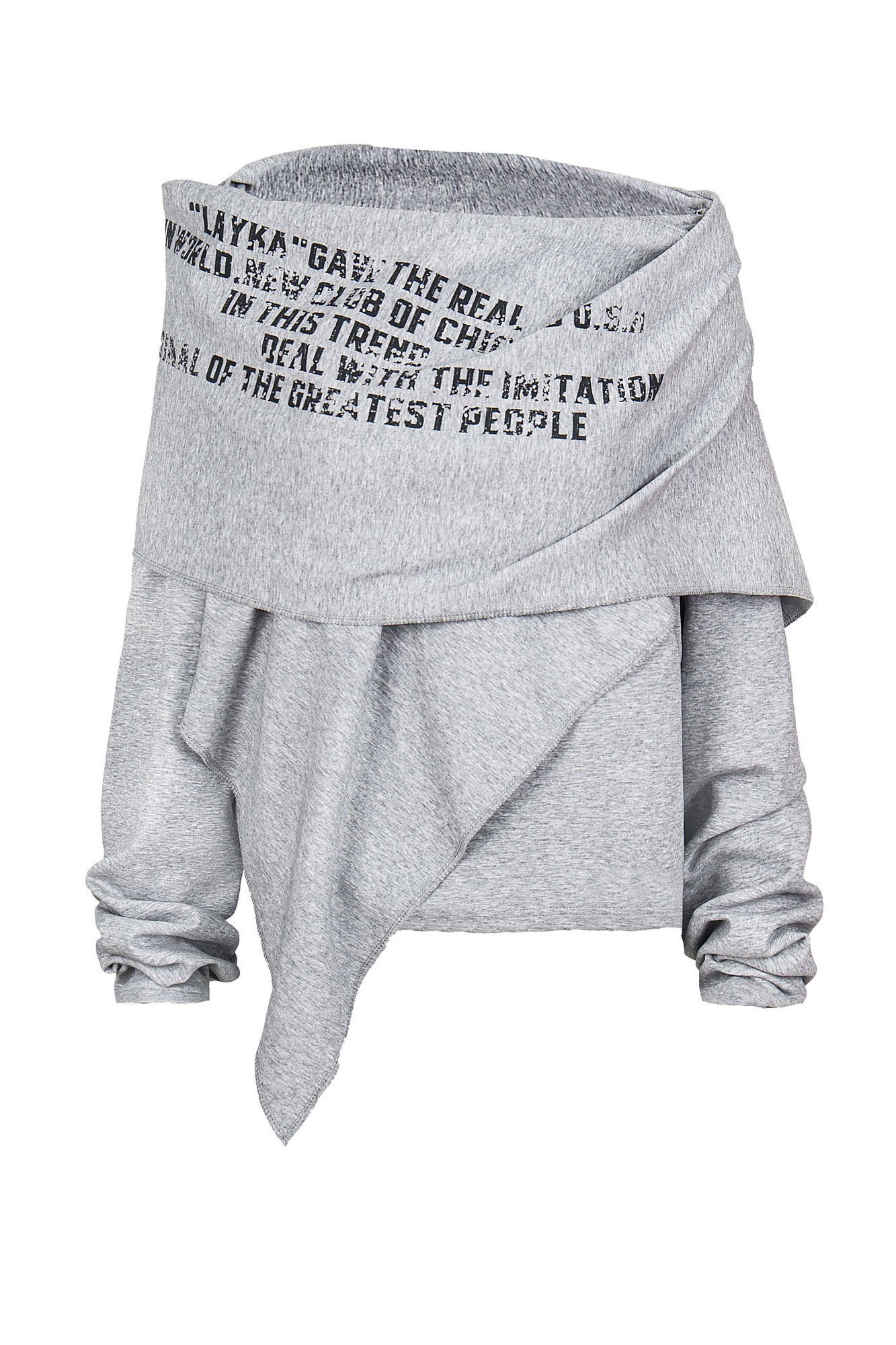 CLP Deconstructed Shawl-Overlay Sweatshirt, premium urban and streetwear designers apparel on PROJECTISR.com, CLP