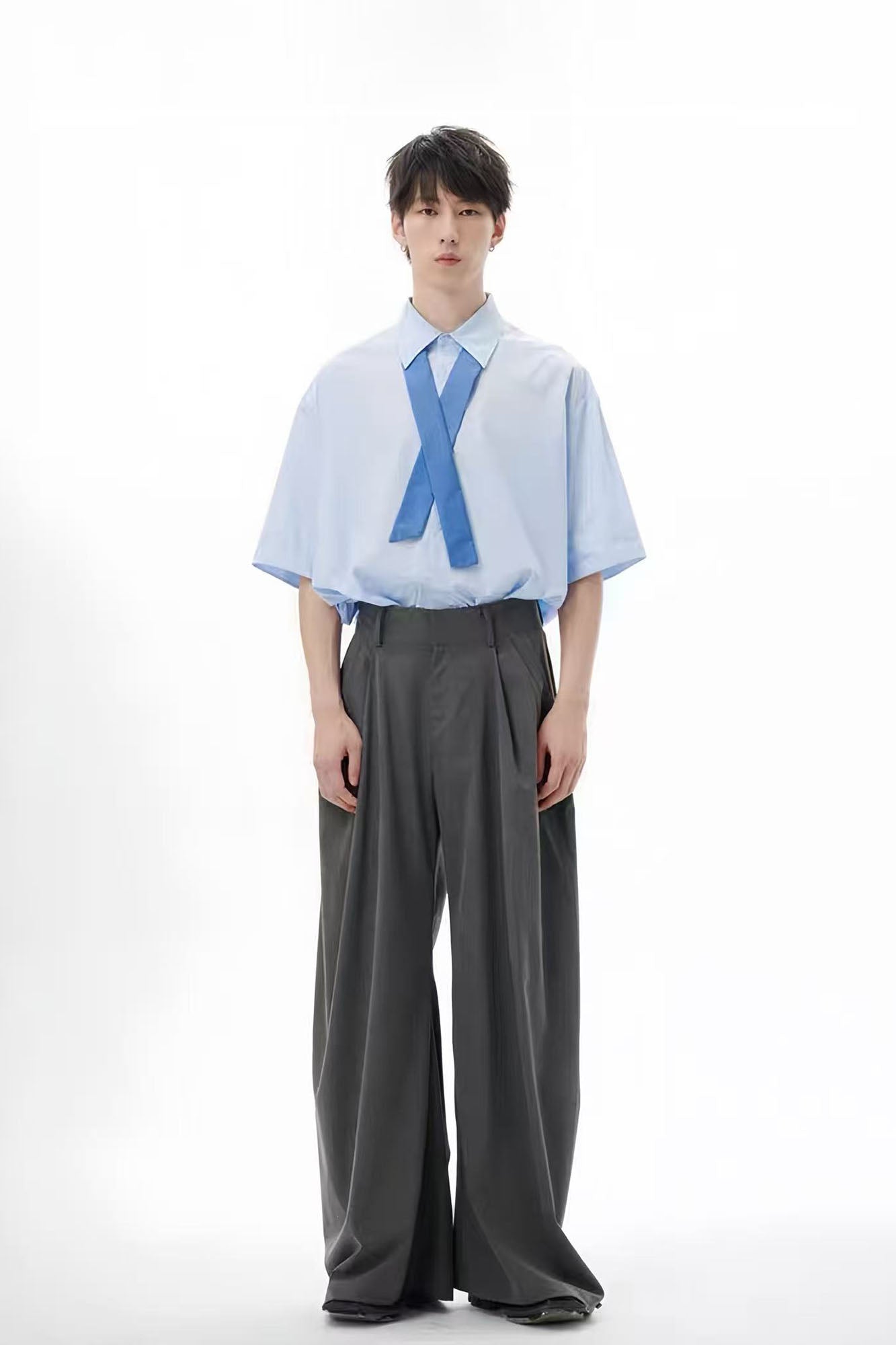 TUIMU Cross Tie Detachable Sleeve Shirt, premium urban and streetwear designers apparel on PROJECTISR.com, TUIMU