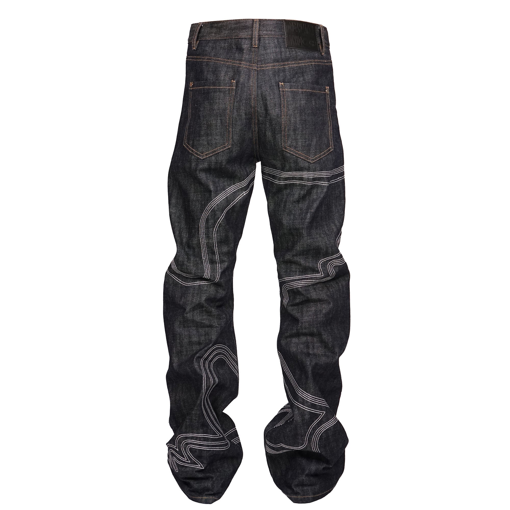VINKID Embroidered Dove Stitched Selvedge Jeans, premium urban and streetwear designers apparel on PROJECTISR.com, VINKID