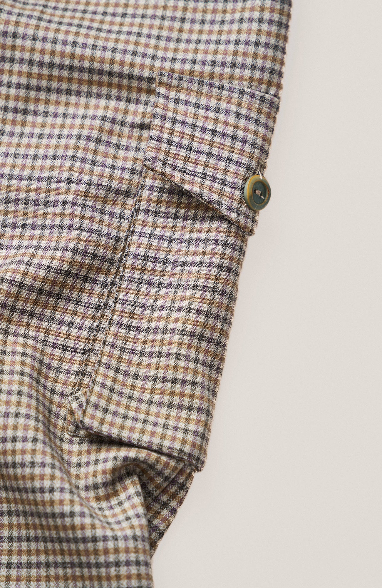 GONGHE REPUB Modern Pleated Checkered Wide-Leg Trousers