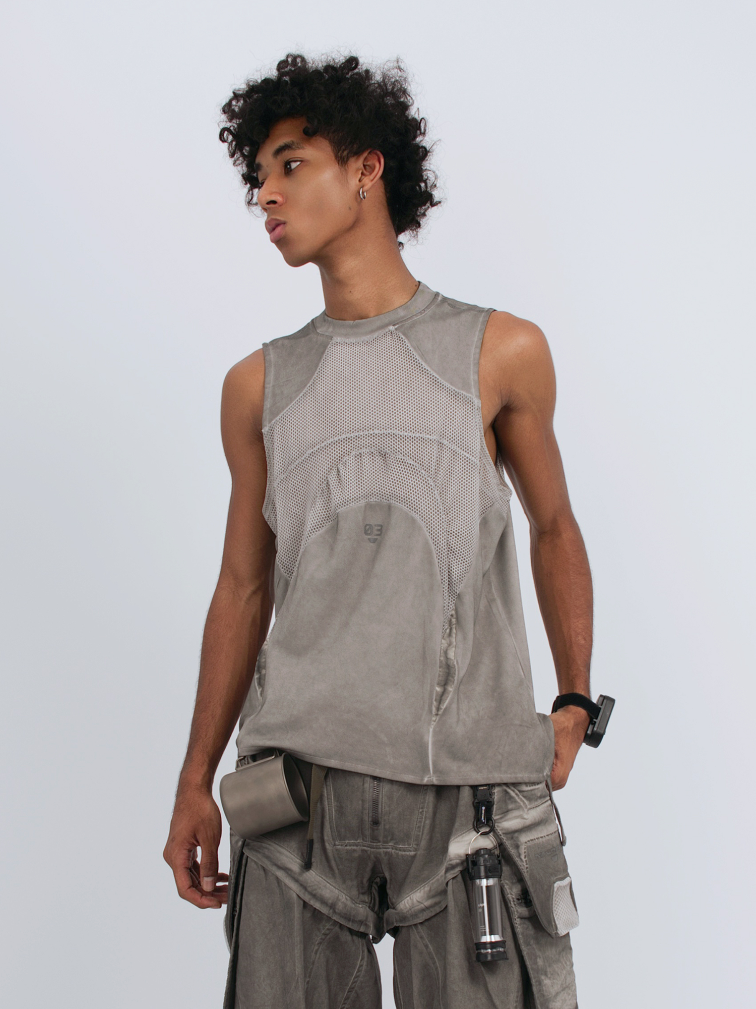 STEAM Distressed Mesh Tactical Tank Top