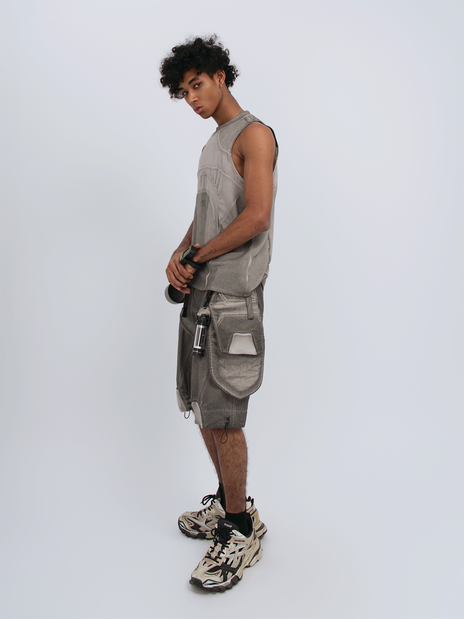 STEAM Distressed Mesh Tactical Tank Top