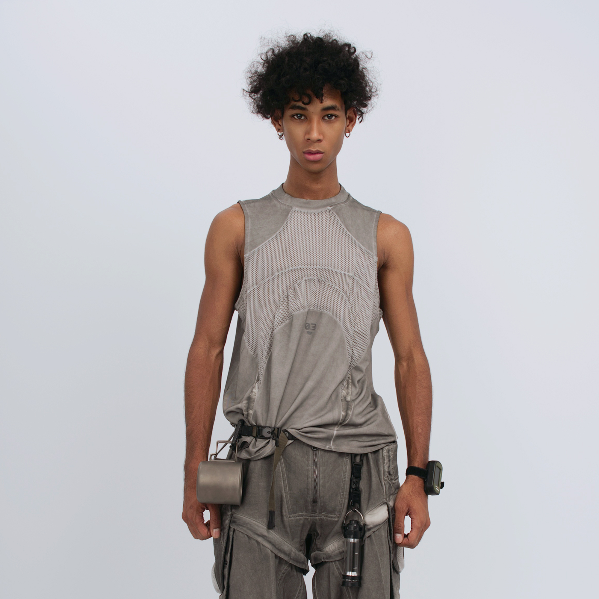 STEAM Distressed Mesh Tactical Tank Top